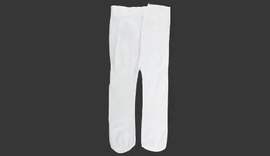 جوراب شلواری دخترانه ساپورت نخی طرح سفید ساده