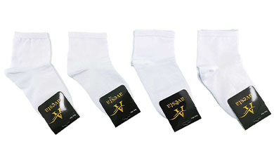 جوراب نیم ساق نخی زنانه و مردانه طرح سفید ساده