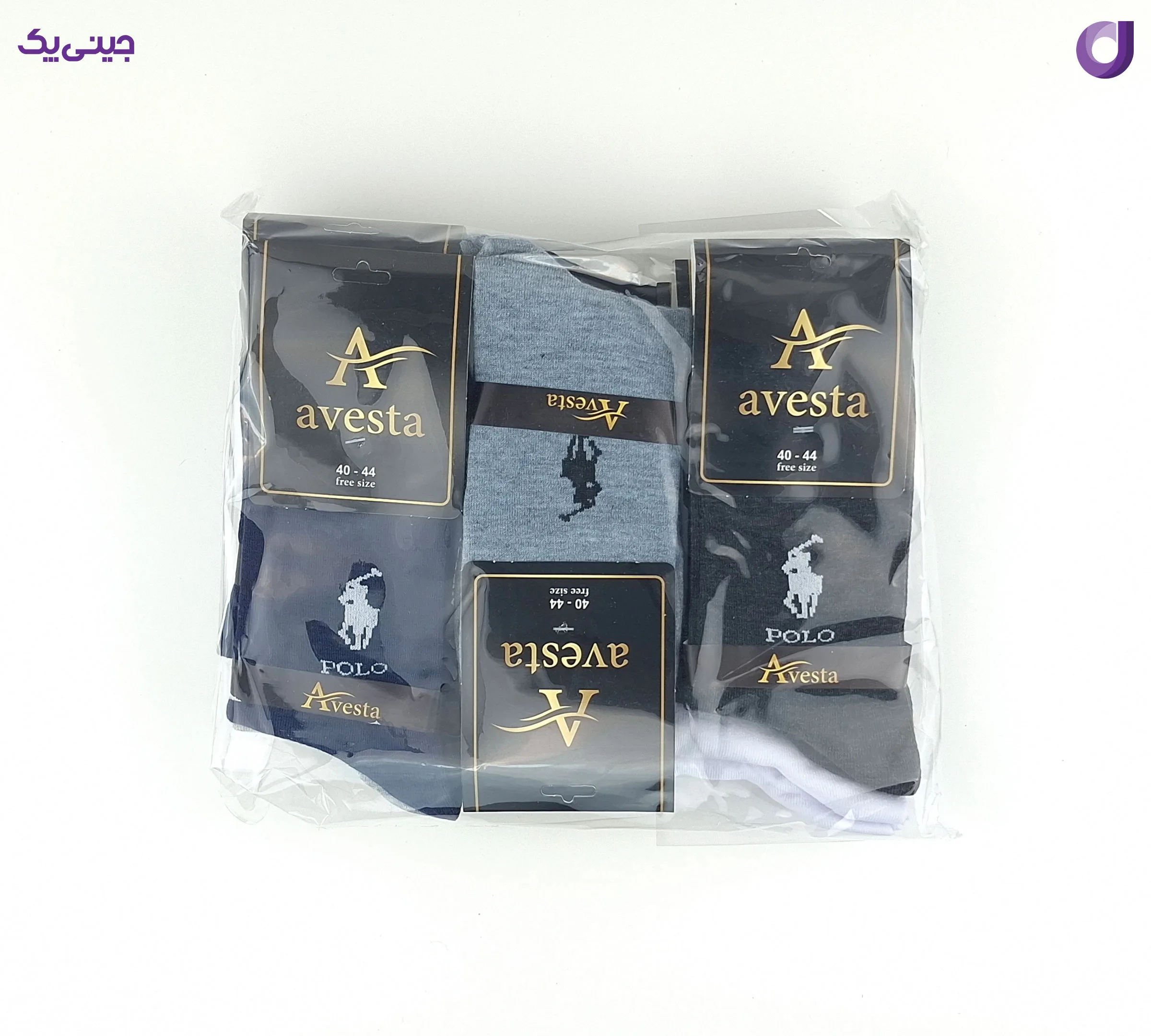 جوراب مردانه نخی ساق بلند طرح پولو