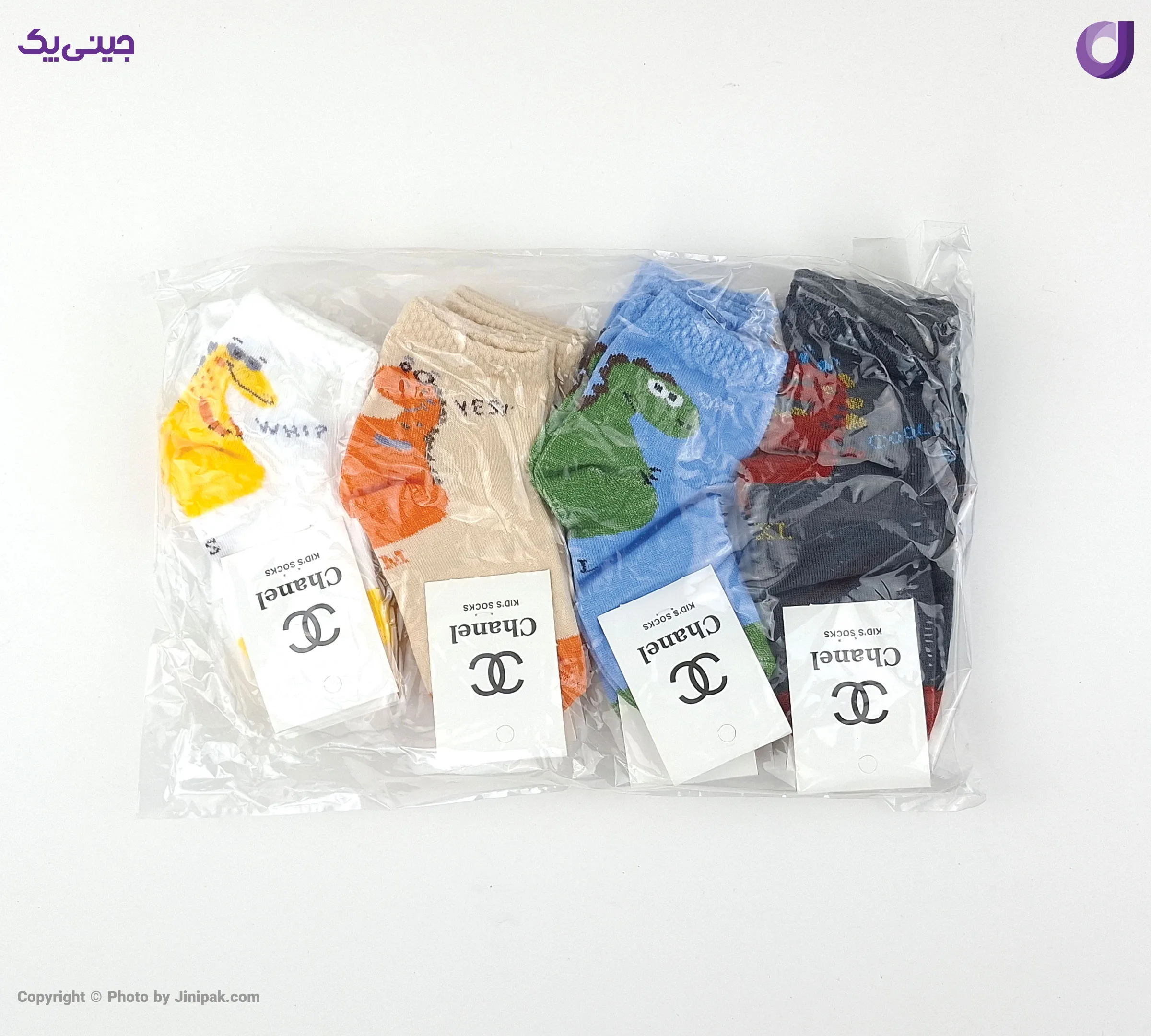 جوراب مچی نخی بچگانه 2 تا 5 طرح دایناسور
