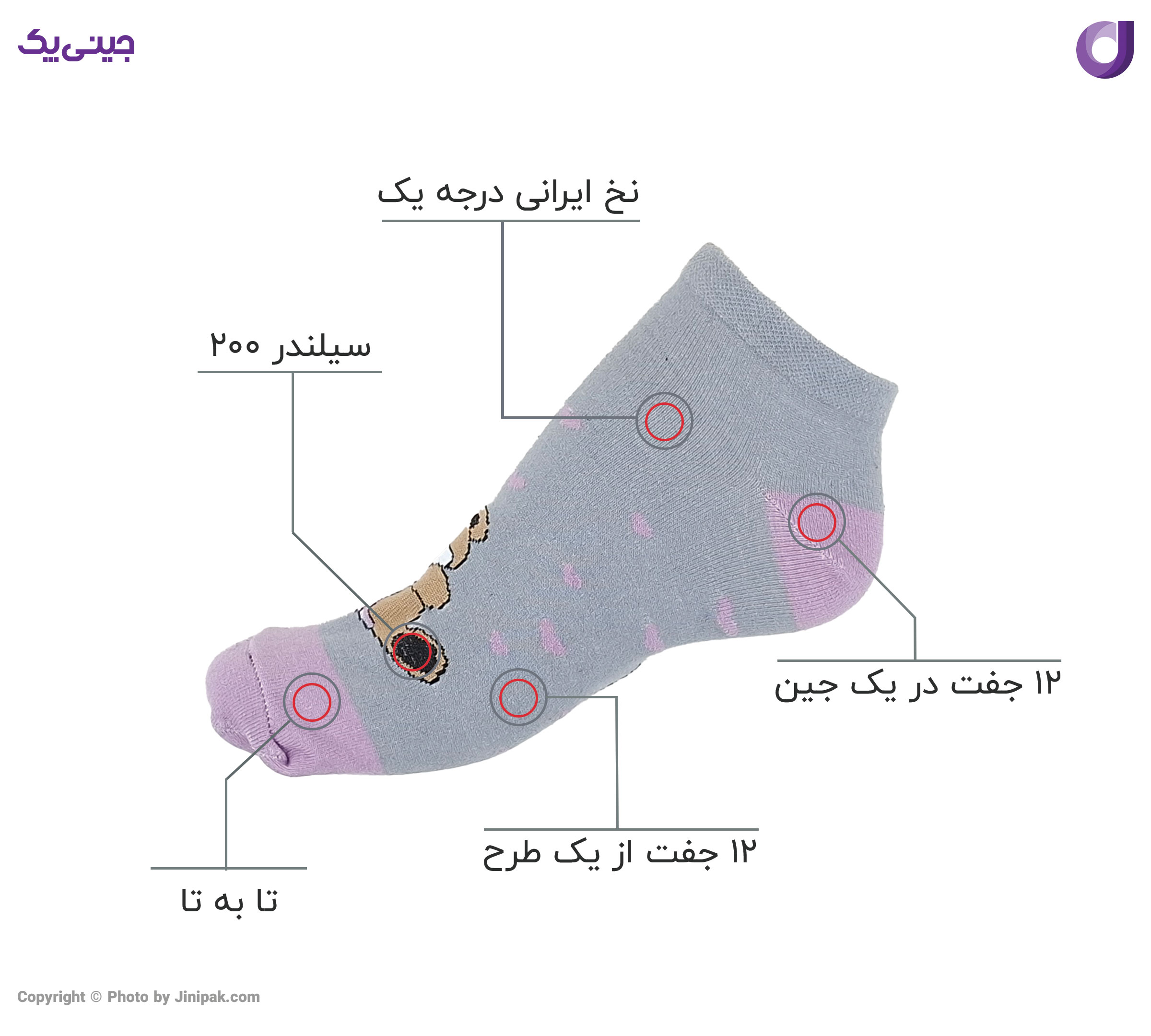 جوراب مچی نخی زنانه فانتزی تا به تا طرح خرس و قلب