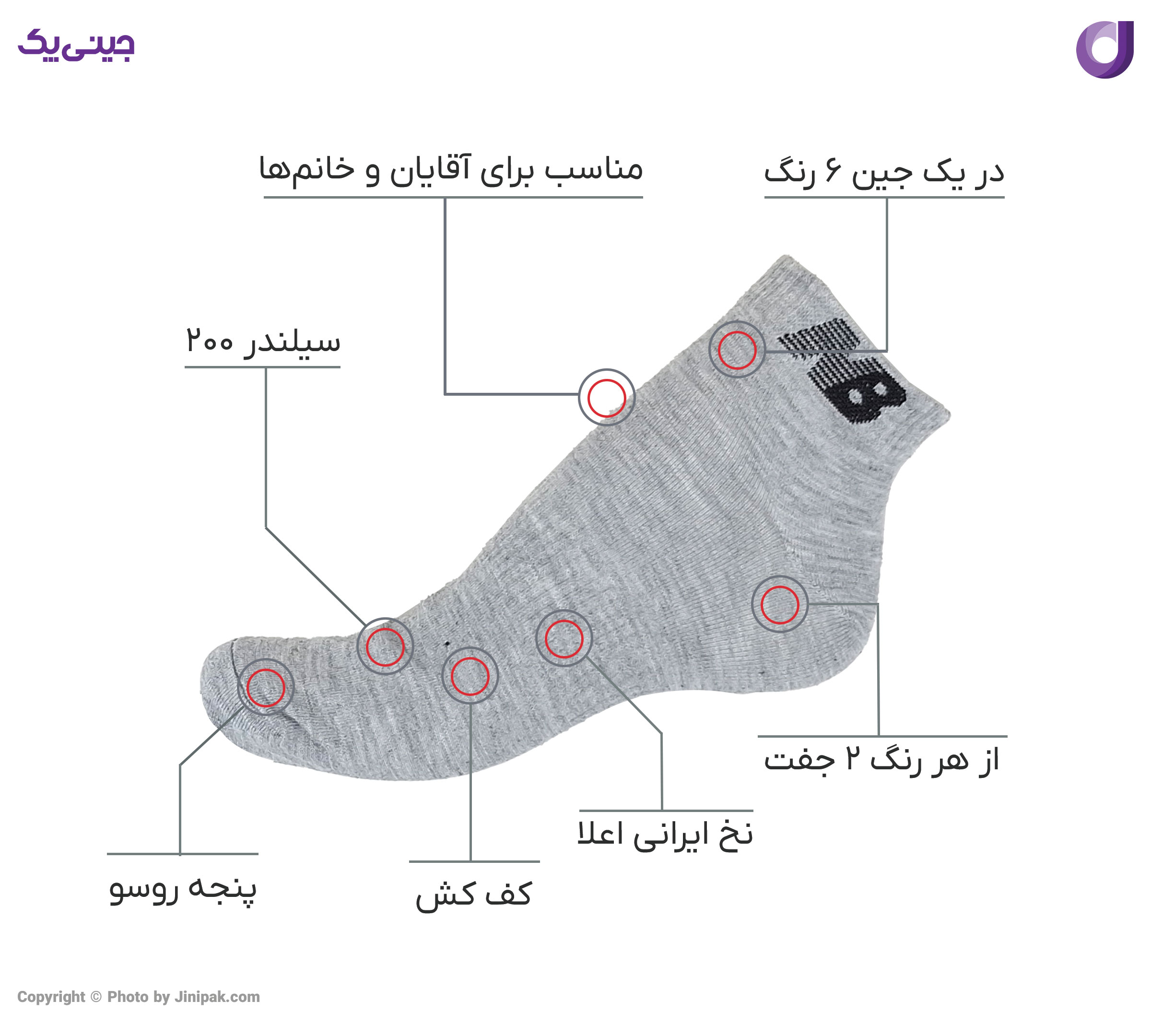 جوراب مچی نخی اعلا زنانه و مردانه کف کش 6 رنگ طرح نیوبالانس