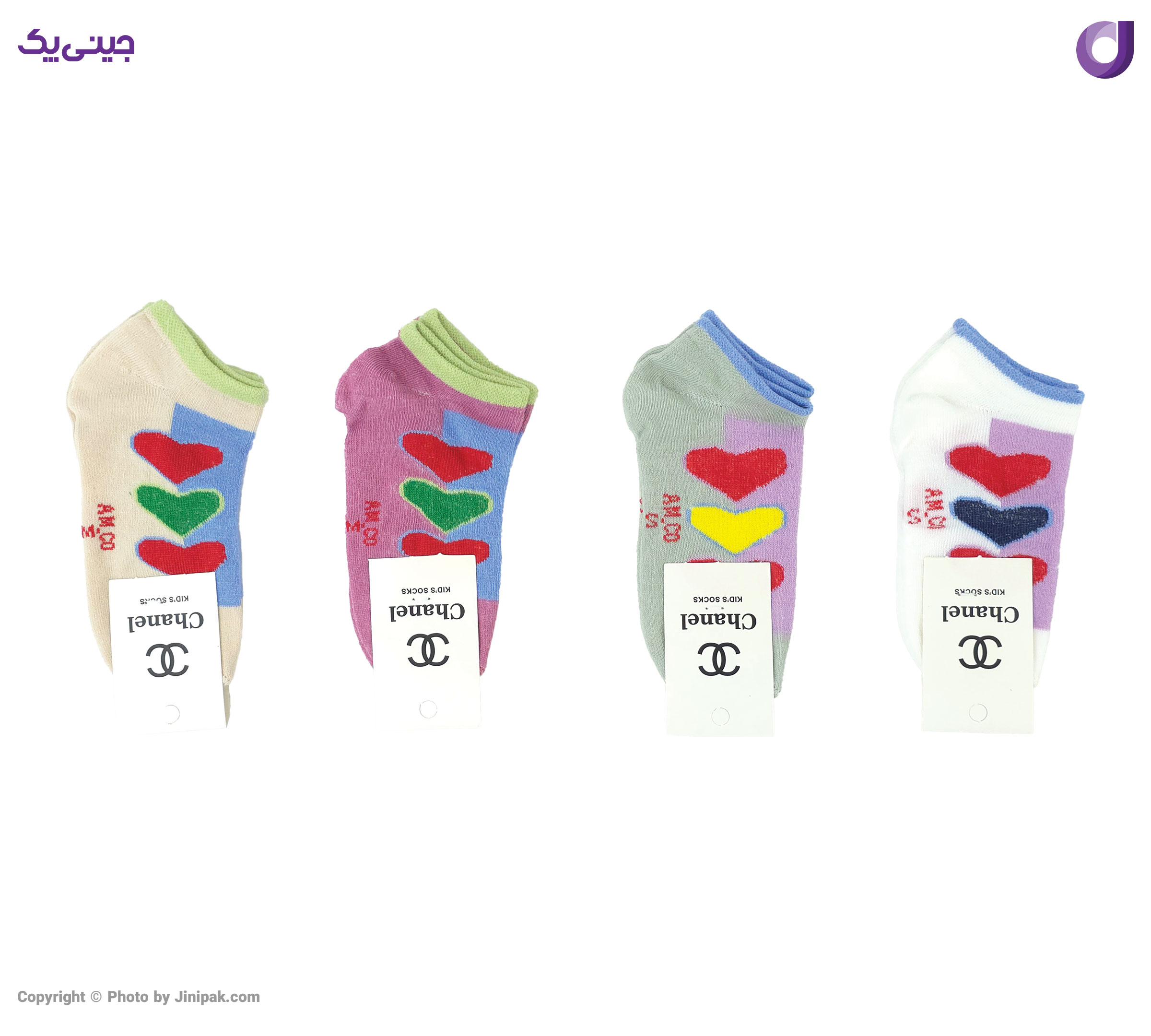 عمده فروشی جوراب بچگانه 4 تا 5 سال طرح قلب