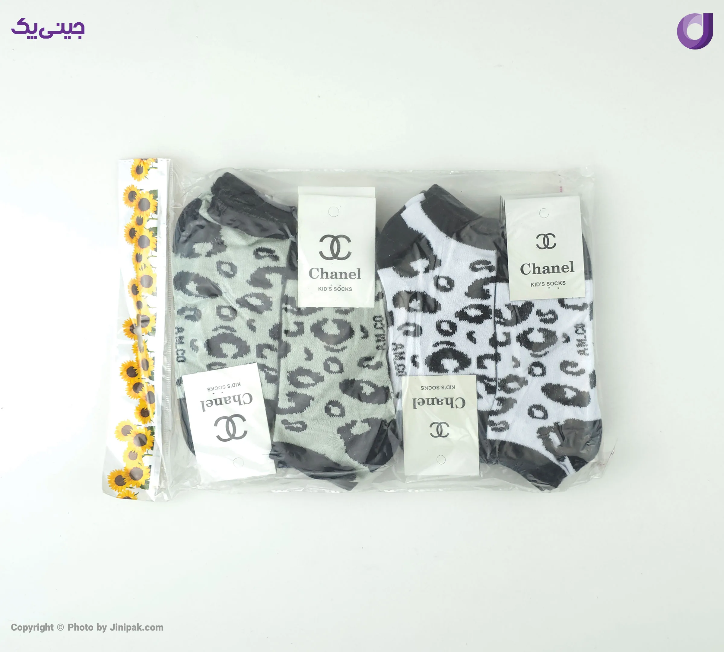 جوراب مچی نخی بچگانه 6 تا 8 طرح پلنگی