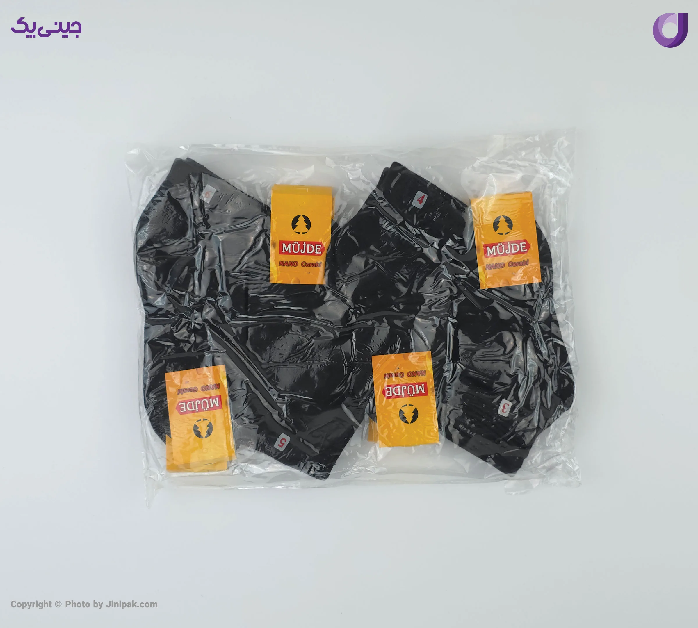 جوراب نیم ساق نخی بچگانه 3 تا 6 طرح مشکی ساده