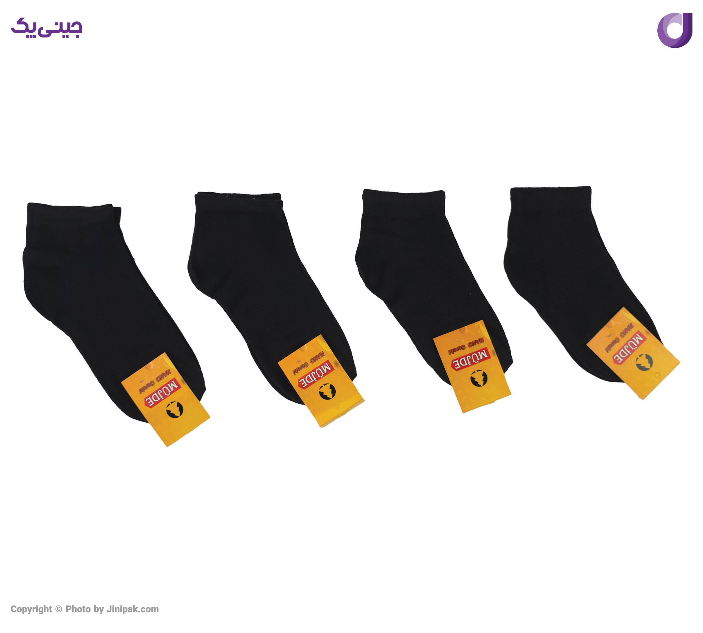 جوراب مچی نخی بچگانه 3 تا 6 طرح مشکی ساده