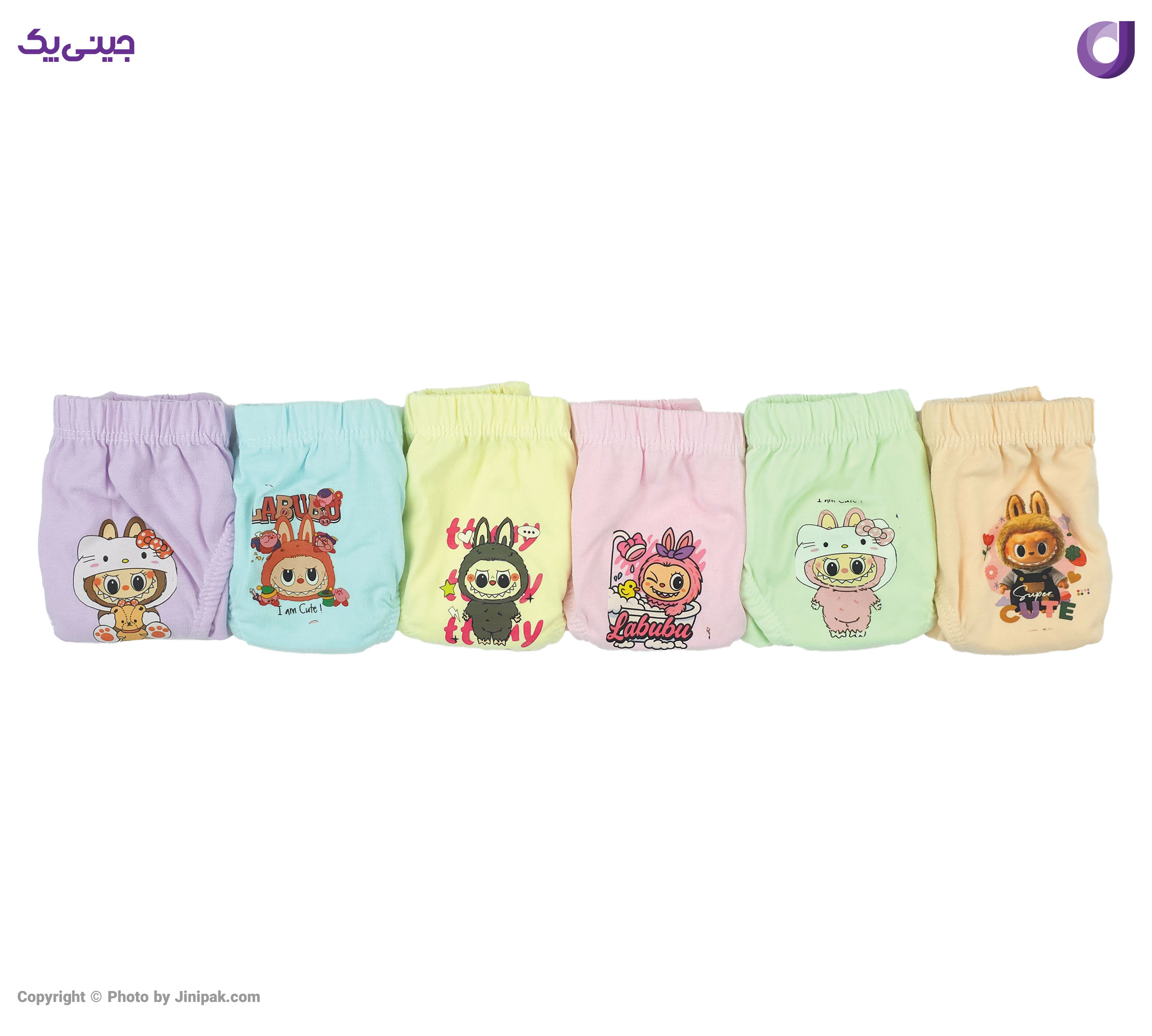 شورت اسلیپ نخ پنبه دخترانه جلو چاپ طرح  لبوبو