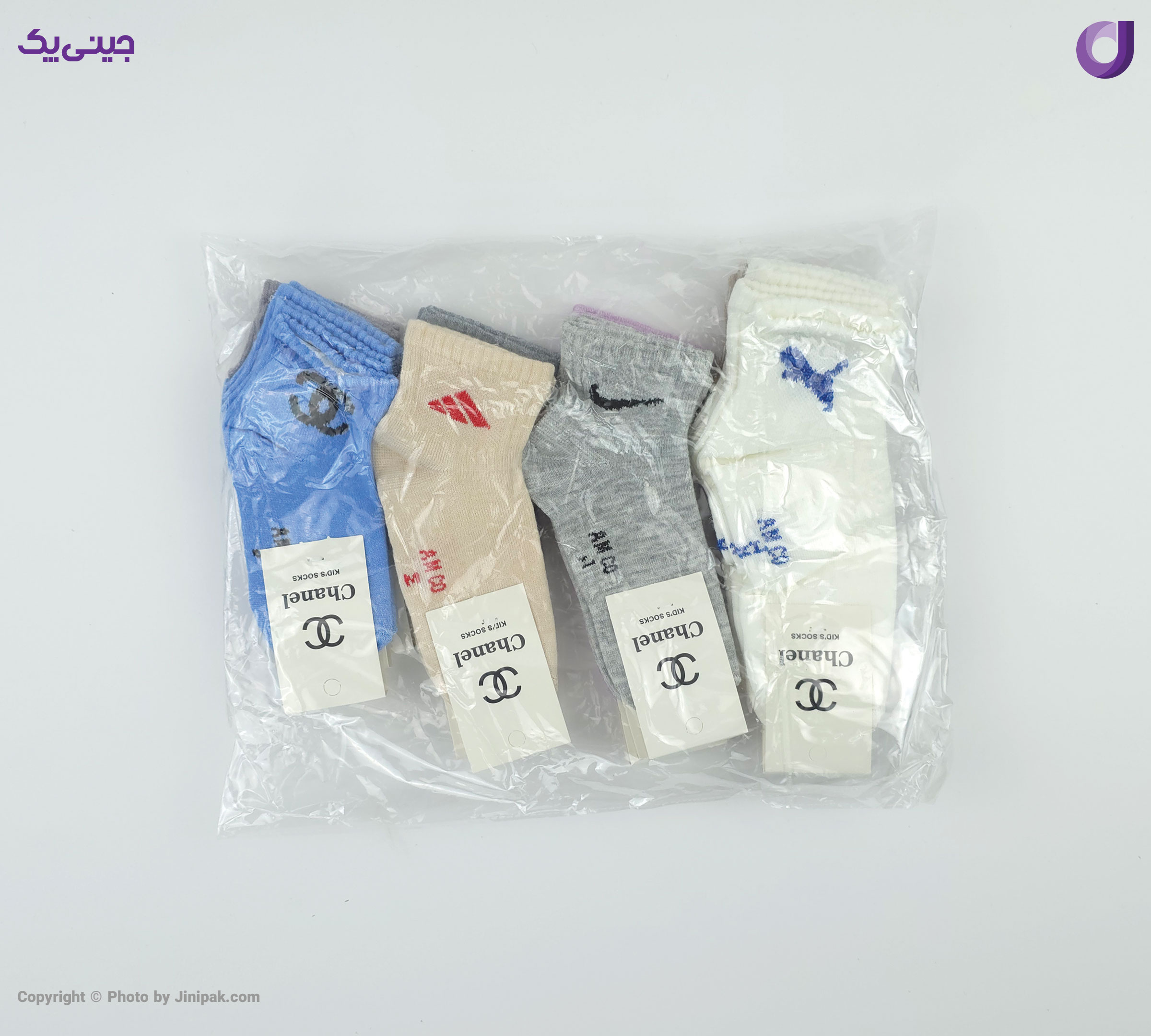 جوراب ساقدار نخی بچگانه 3 تا 6 طرح اسپرت ورزشی