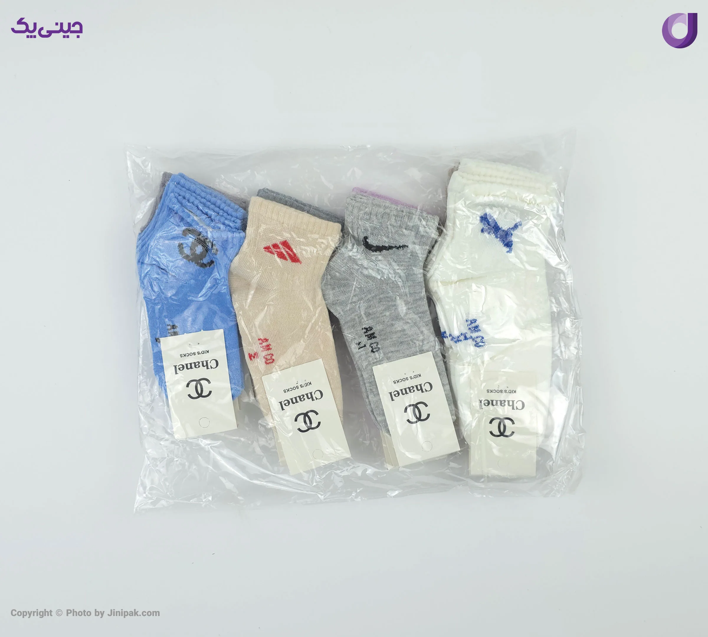 جوراب ساقدار نخی بچگانه 3 تا 6 طرح اسپرت ورزشی