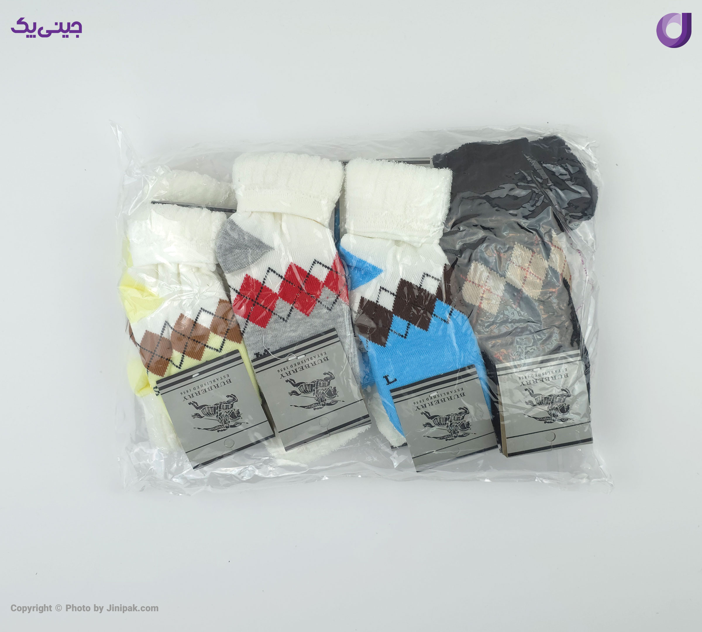 جوراب ساقدار حوله ای زمستانی بچگانه 3 تا 6 طرح رنگی اسکاچ