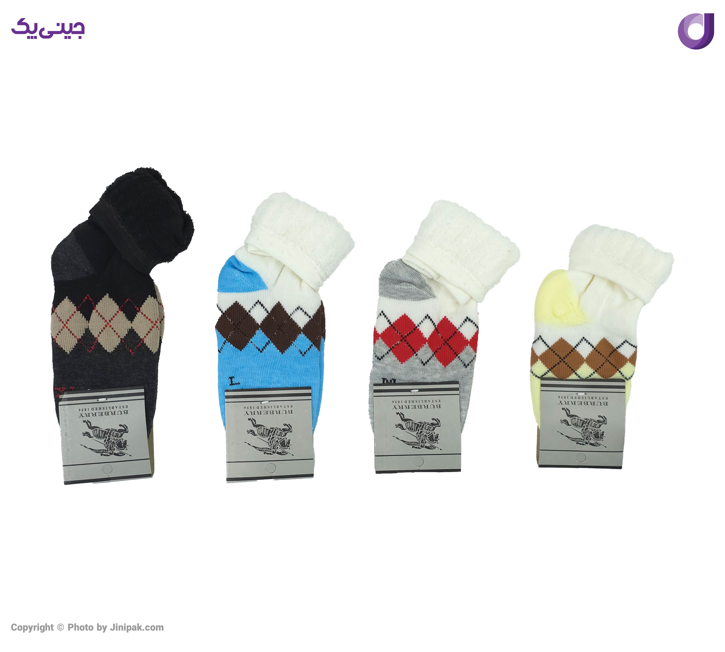 جوراب ساقدار حوله ای زمستانی بچگانه 3 تا 6 طرح رنگی اسکاچ