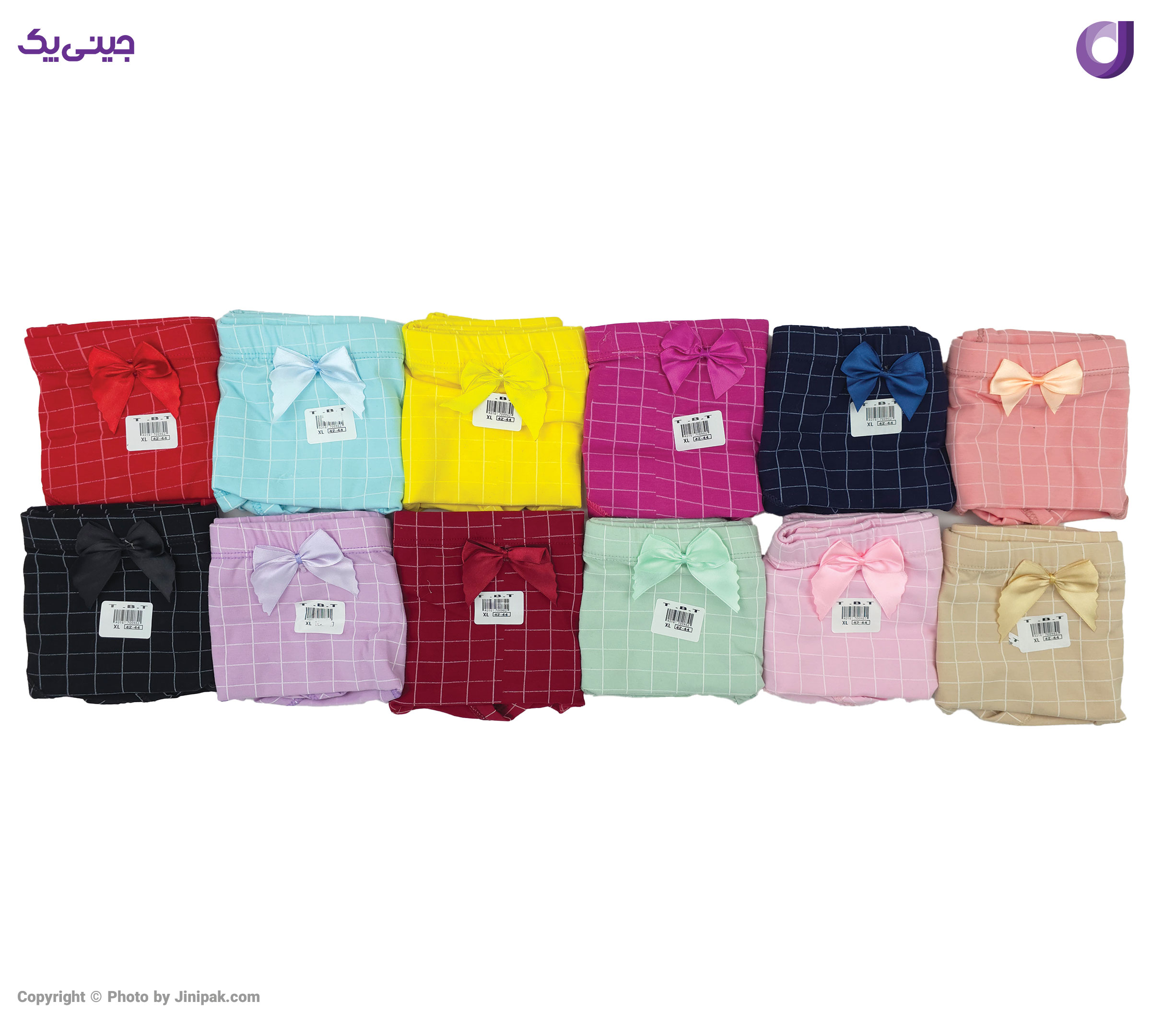 شورت اسلیپ زنانه نخ پنبه اعلا 12 رنگ طرح چهارخانه