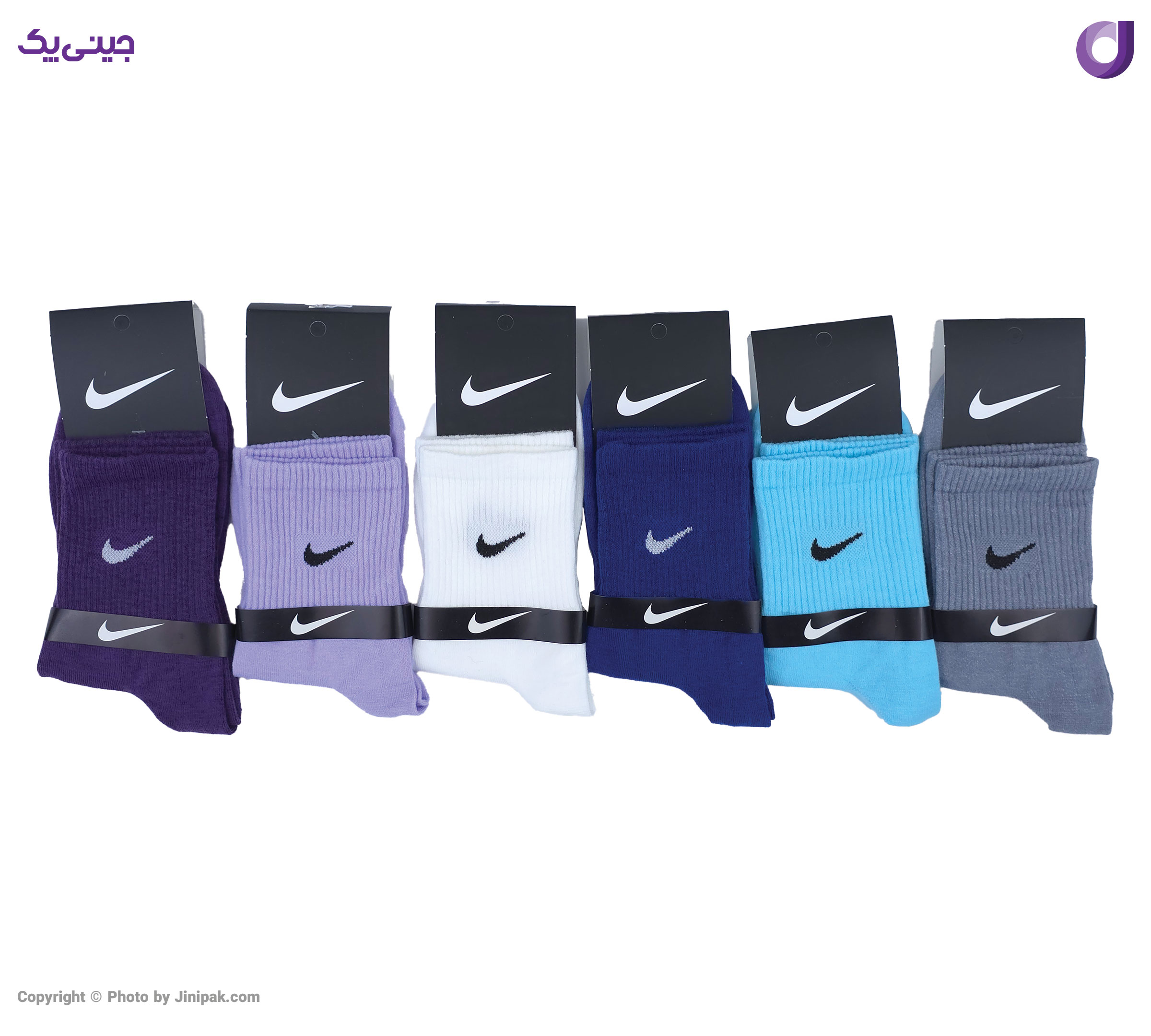 جوراب نخی زنانه و مردانه نیم ساق اعلا 12 رنگ طرح نایک