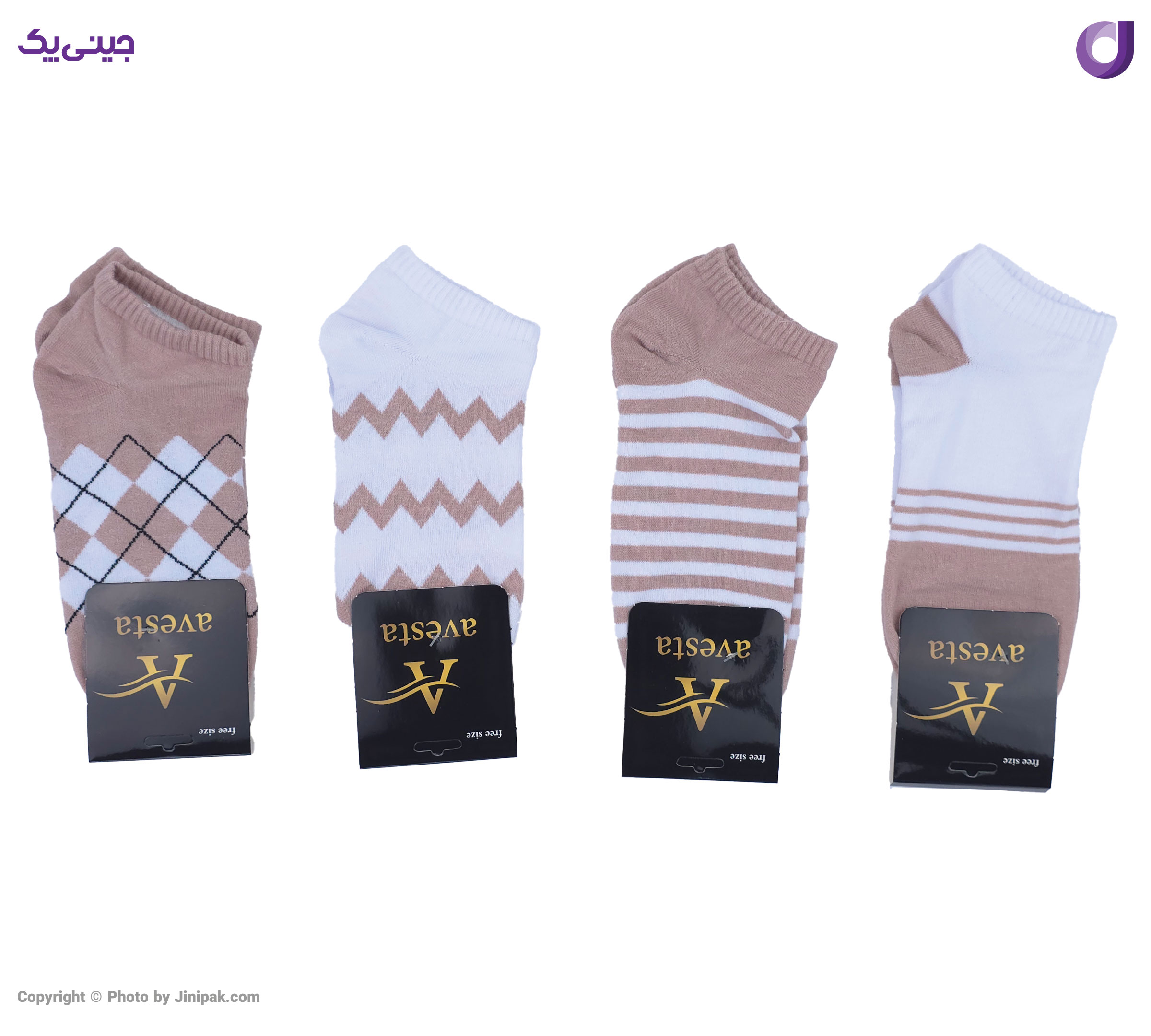 جوراب مچی نخی زنانه طرح اسکاچ