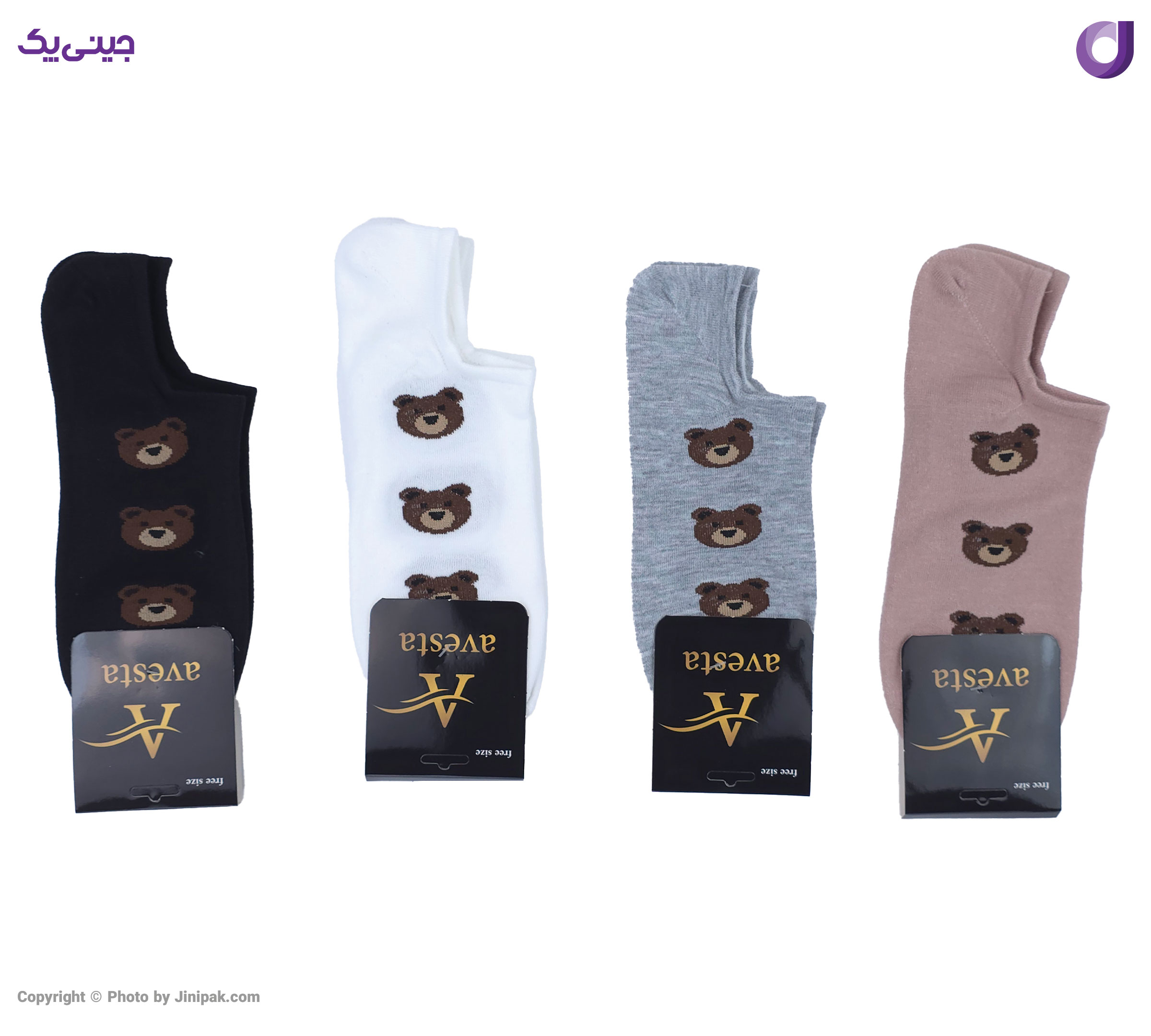 جوراب کتونی نخی زنانه طرح تدی