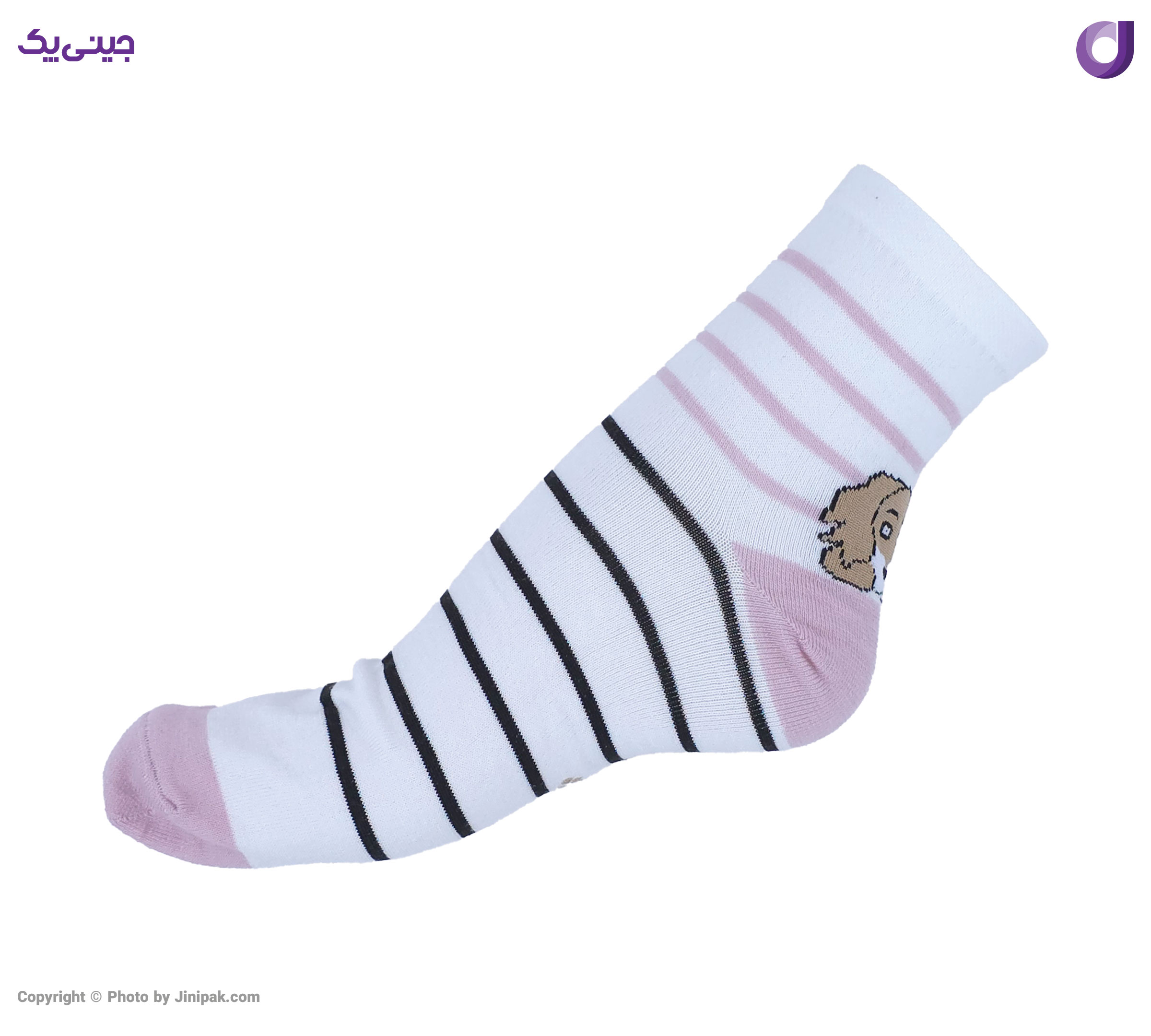 جوراب فانتزی نخی زنانه نیم ساق اعلا طرح سگ