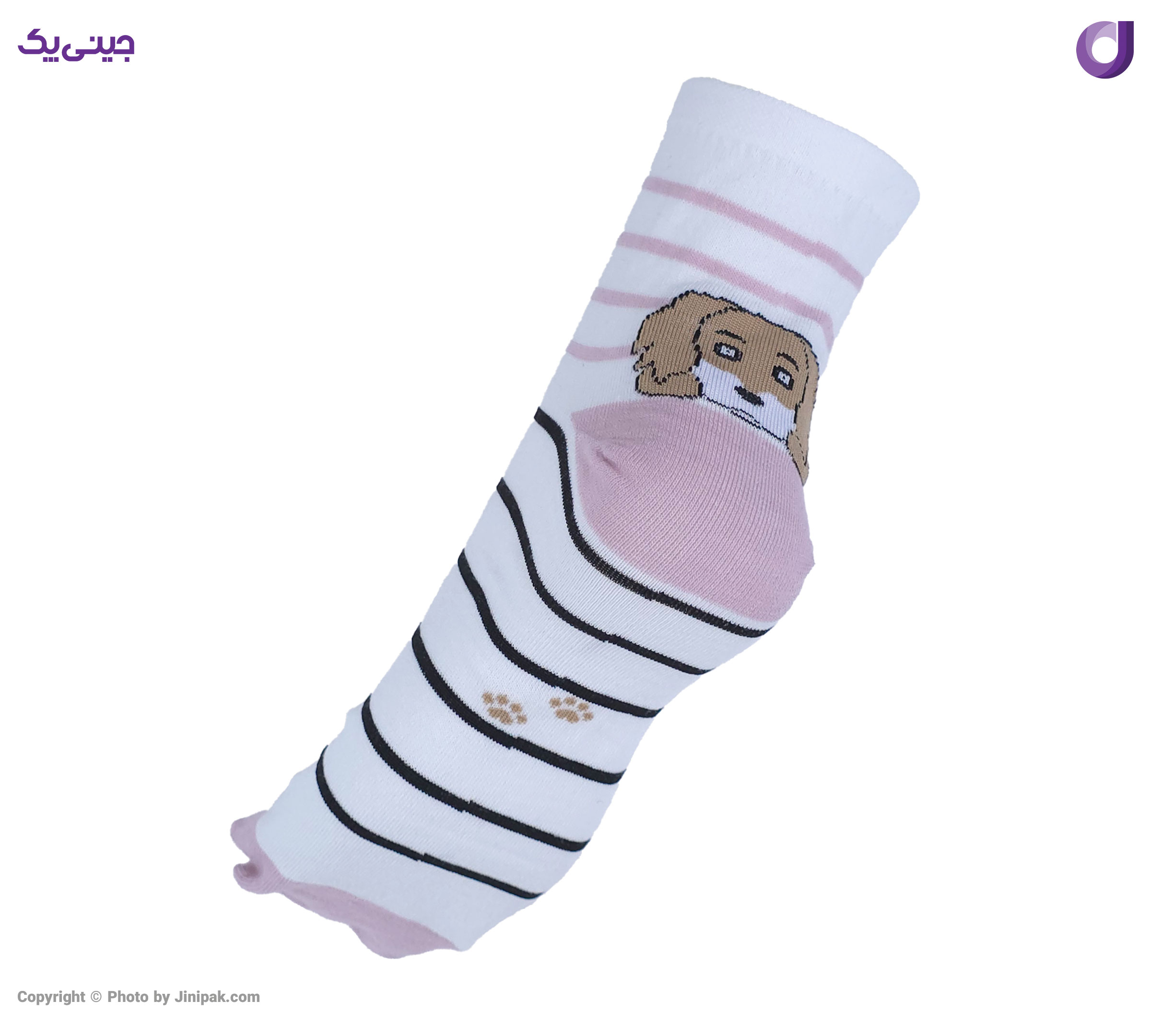 جوراب فانتزی نخی زنانه نیم ساق اعلا طرح سگ