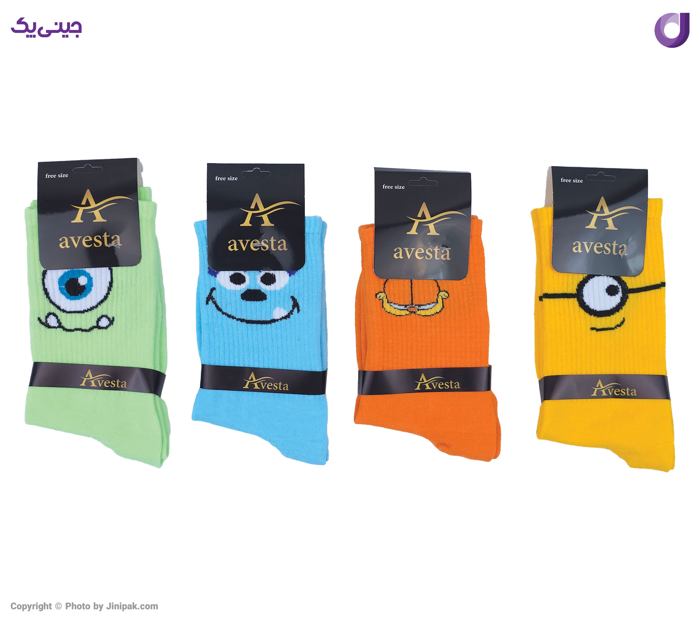 جوراب فانتزی نخی زنانه ساق بلند اعلا طرح کارتونی