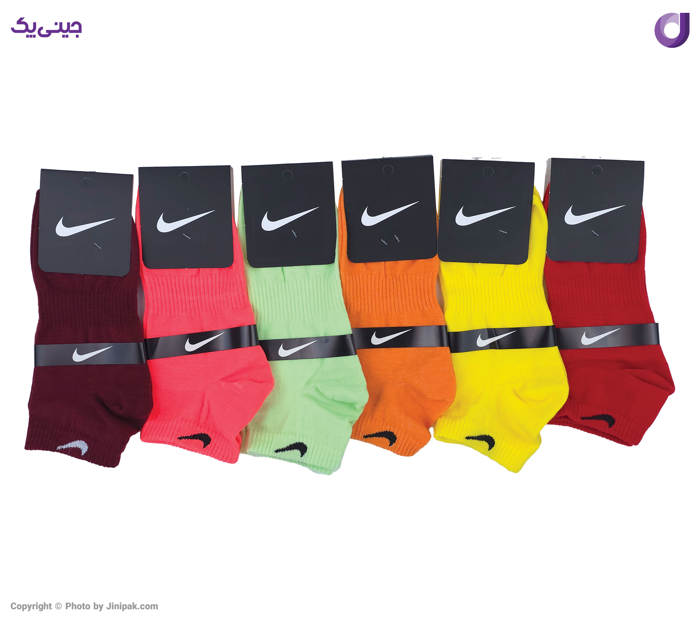 جوراب مچی نخی زنانه و مردانه اعلا 12 رنگ طرح نایک