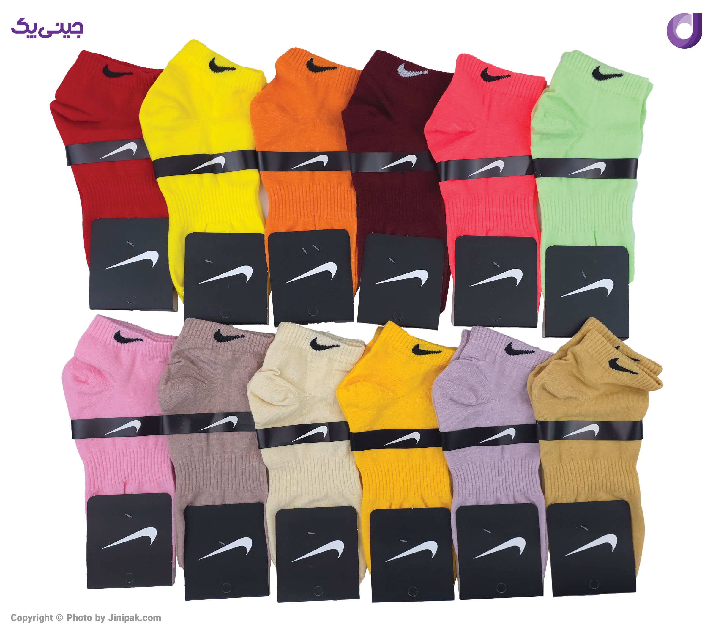 جوراب مچی نخی زنانه و مردانه اعلا 12 رنگ طرح نایک