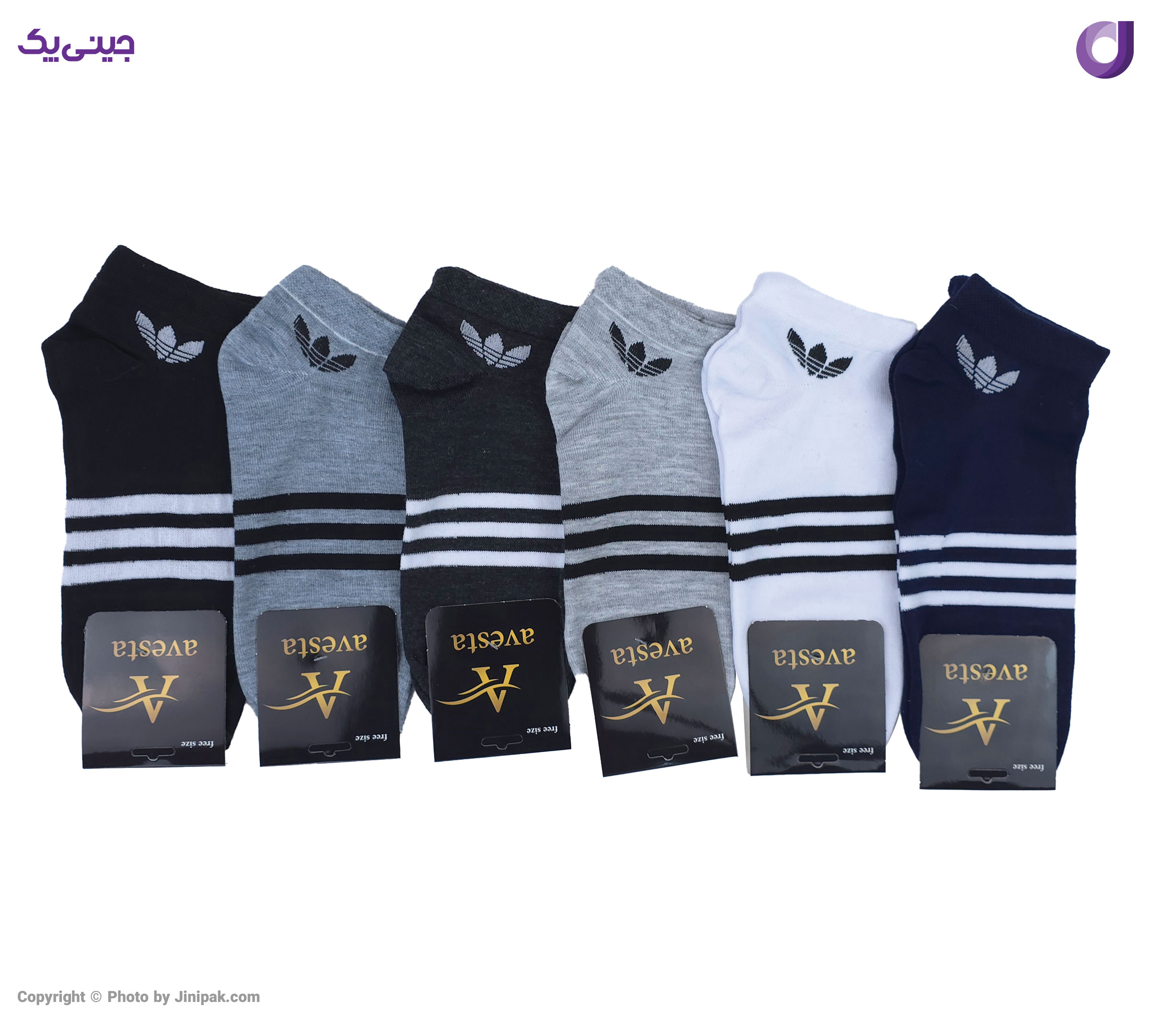 جوراب نخی مچی اسپرت زنانه و مردانه طرح آدیداس سه خط