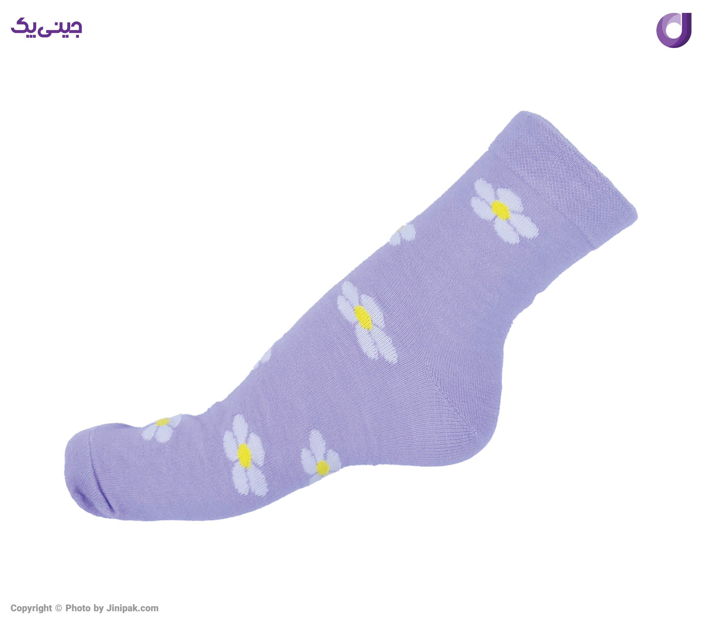 جوراب فانتزی نخی زنانه نیم ساق اعلا طرح گل