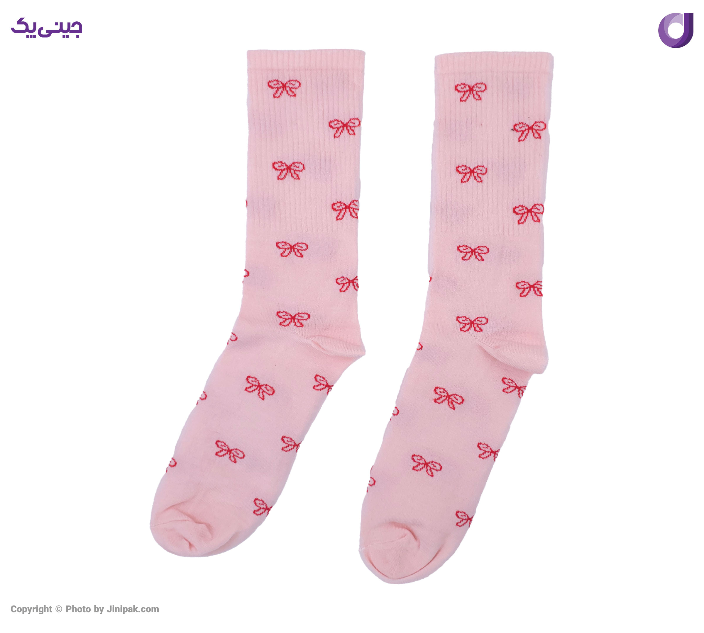 جوراب فانتزی نخی زنانه ساق بلند اعلا طرح پاپیون