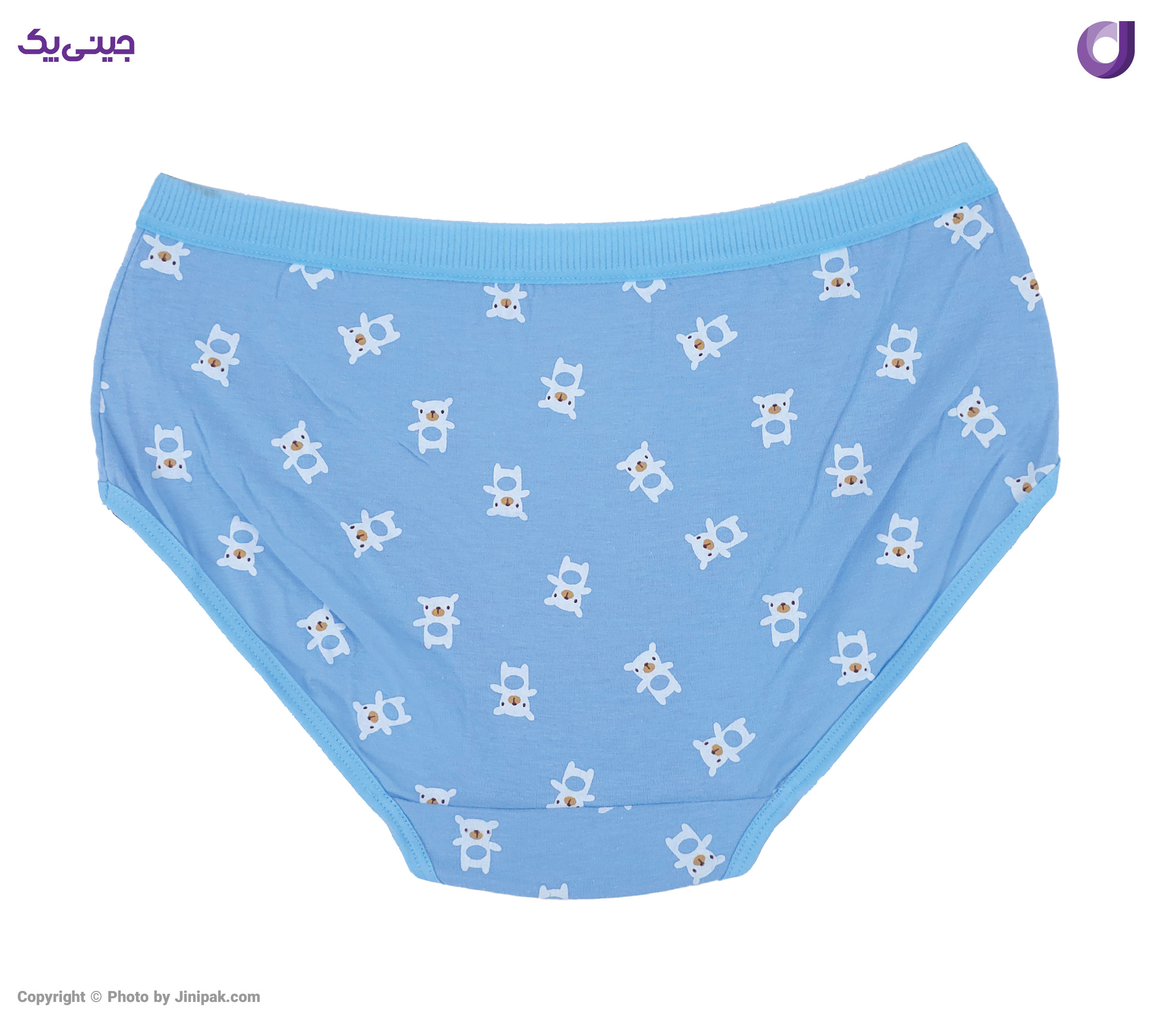 شورت اسلیپ نخی زنانه طرح خرس آبی