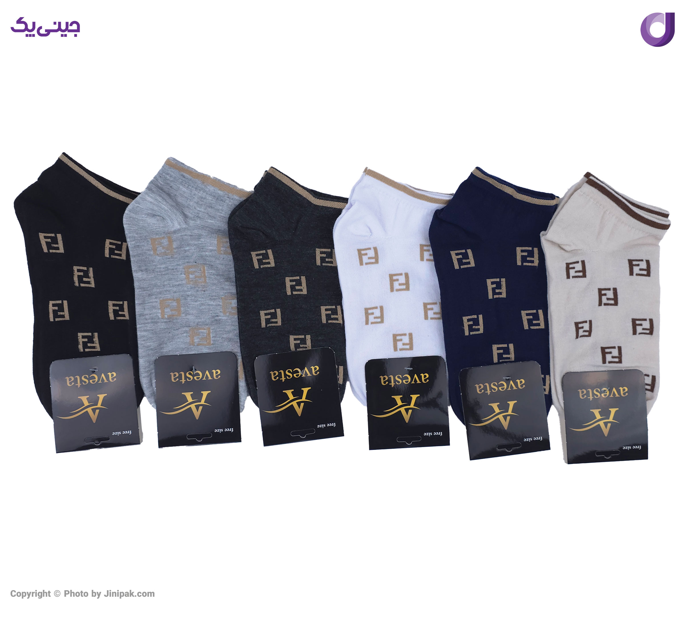 جوراب مچی نخی زنانه طرح فندی