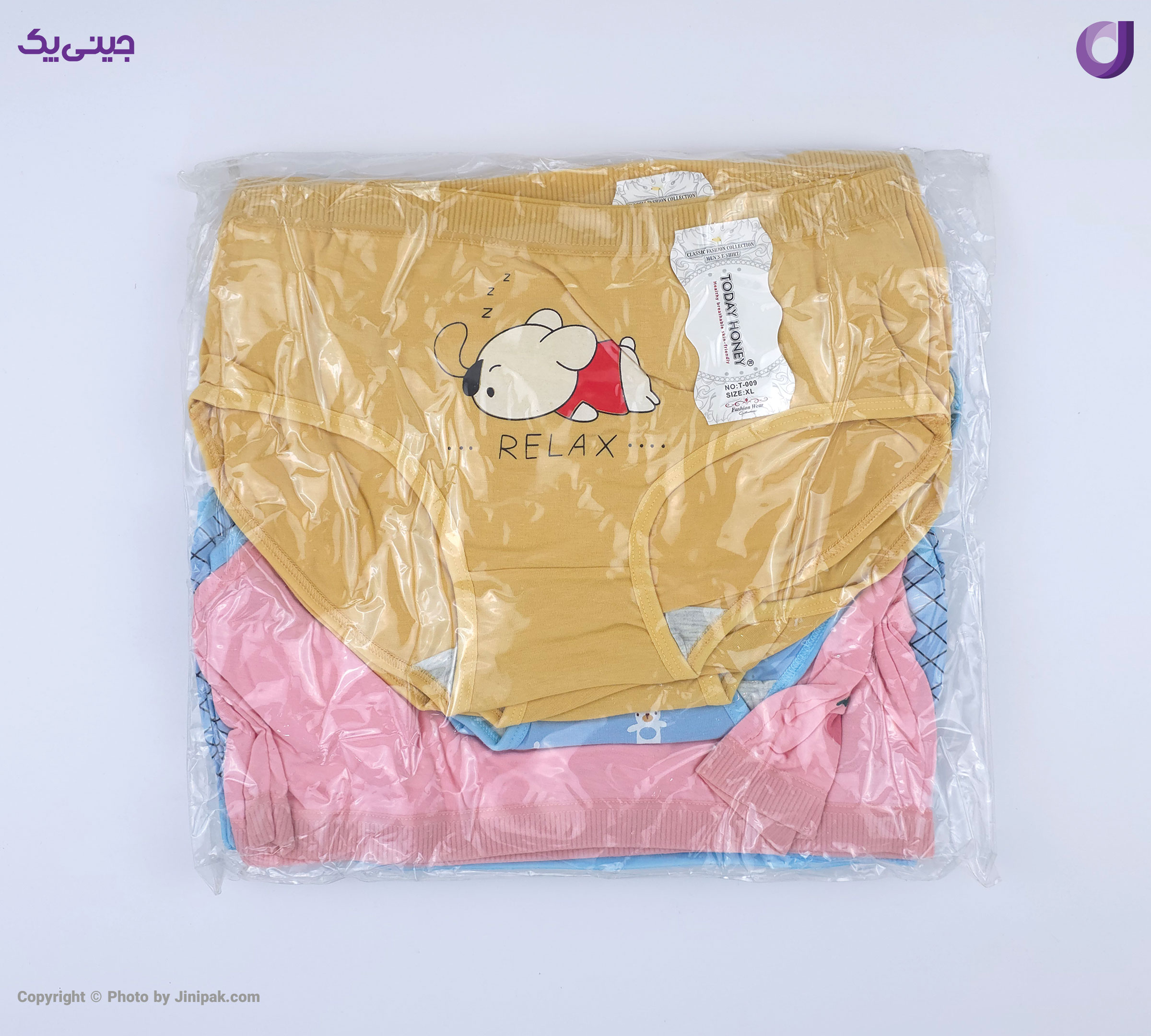 شورت اسلیپ نخی زنانه طرح خرس آبی