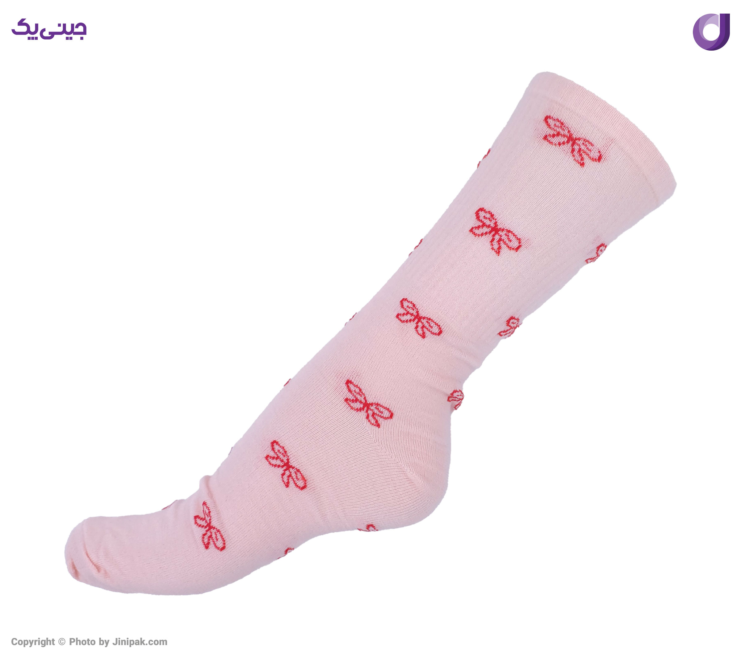 جوراب فانتزی نخی زنانه ساق بلند اعلا طرح پاپیون