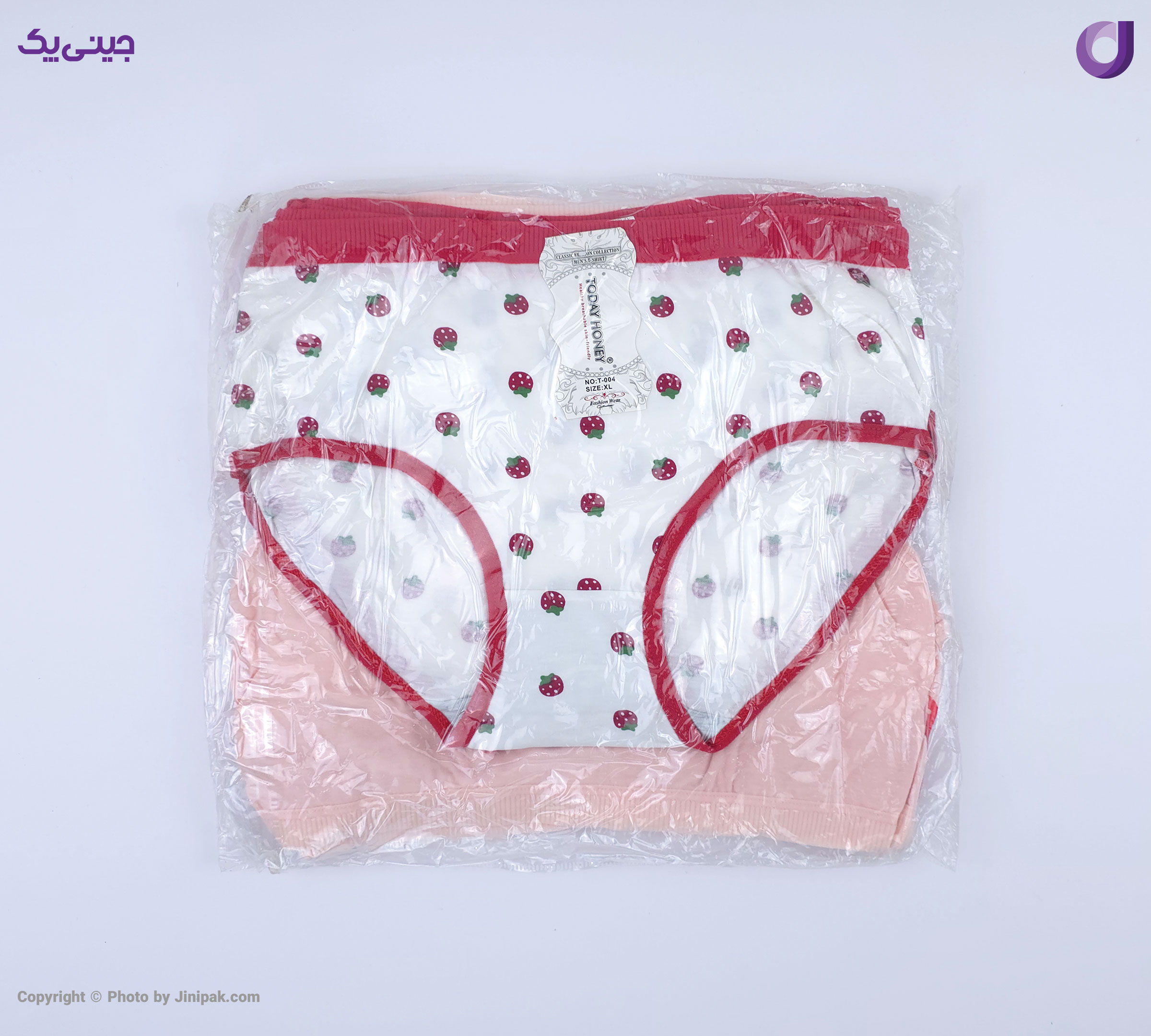 شورت اسلیپ نخی زنانه طرح توت فرنگی