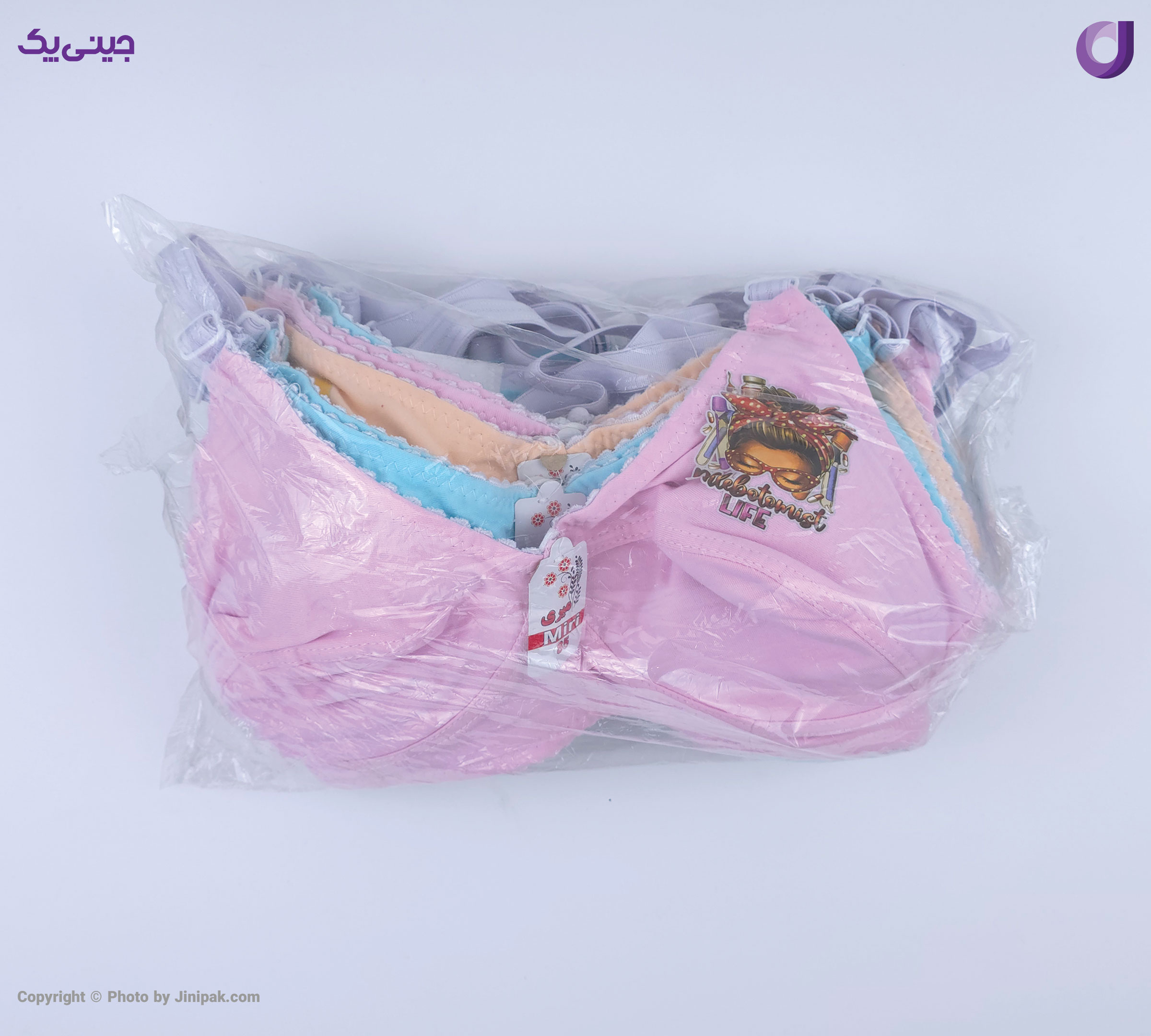 سوتین زنانه نخی طرح جلو چاپ