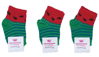 جوراب مچی نخی نوزادی یلدایی طرح هندوانه