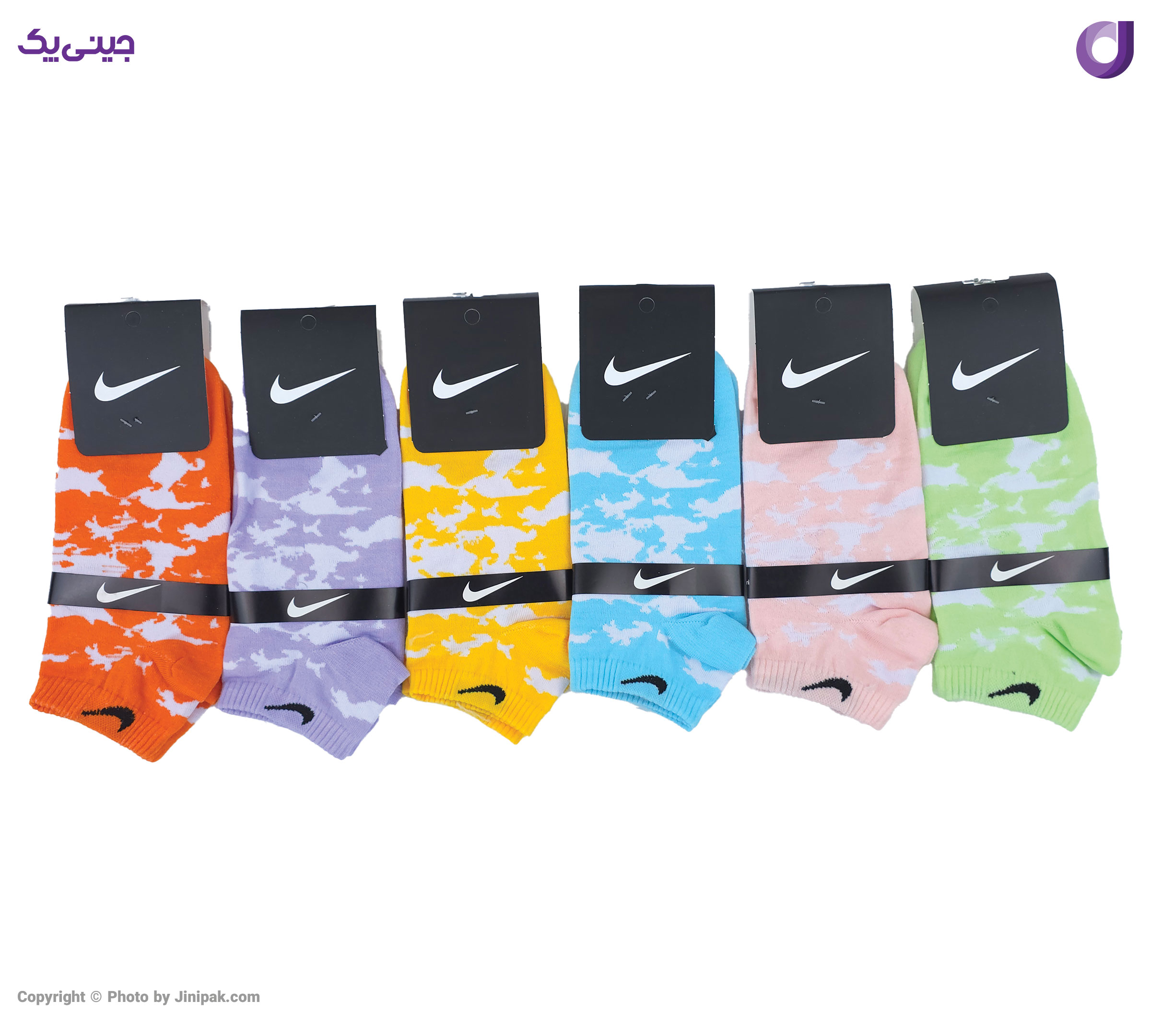 جوراب مچی نخی اعلا زنانه چریکی طرح نایک