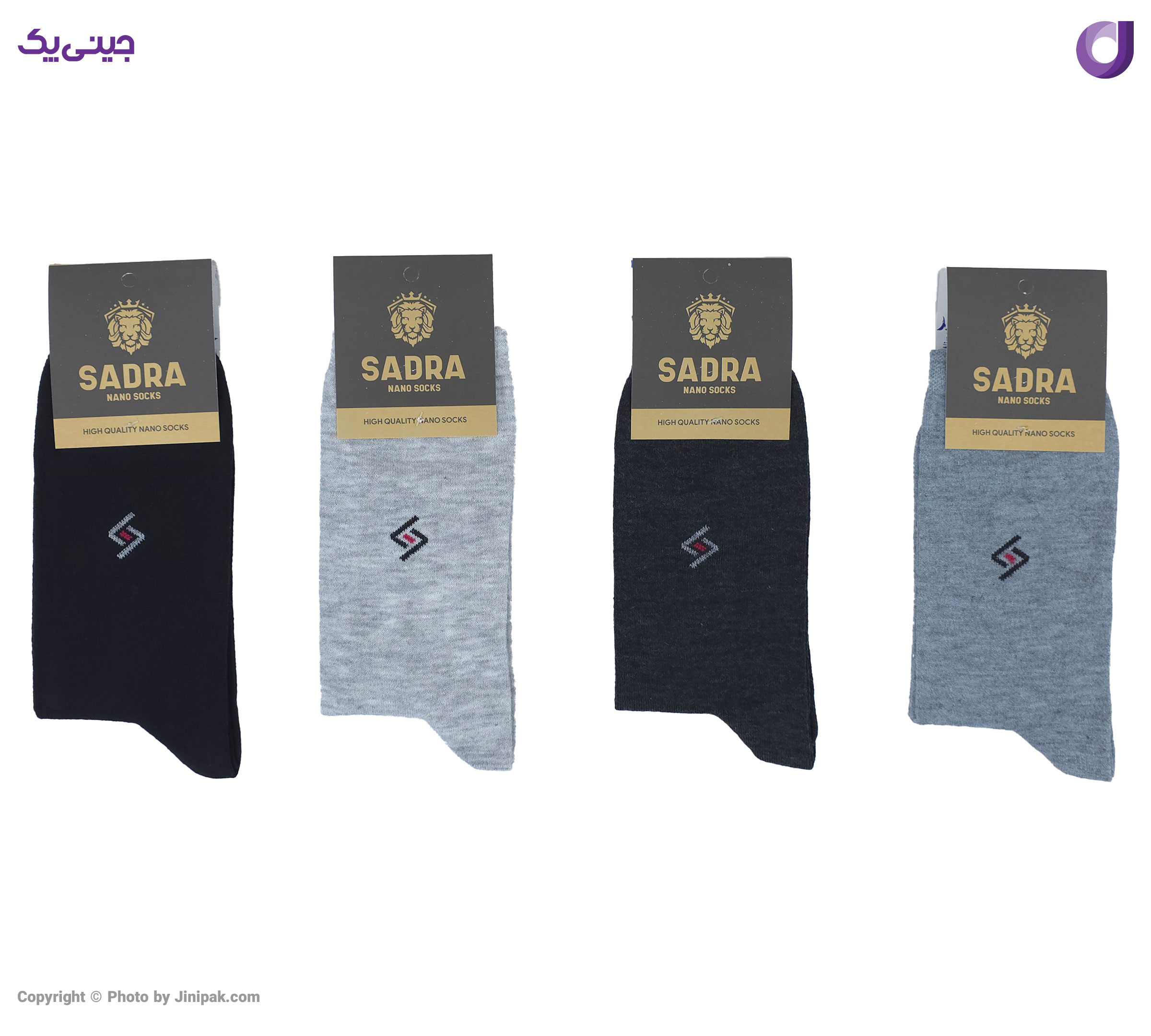 جوراب نخی ساق بلند مردانه طرح لوزی