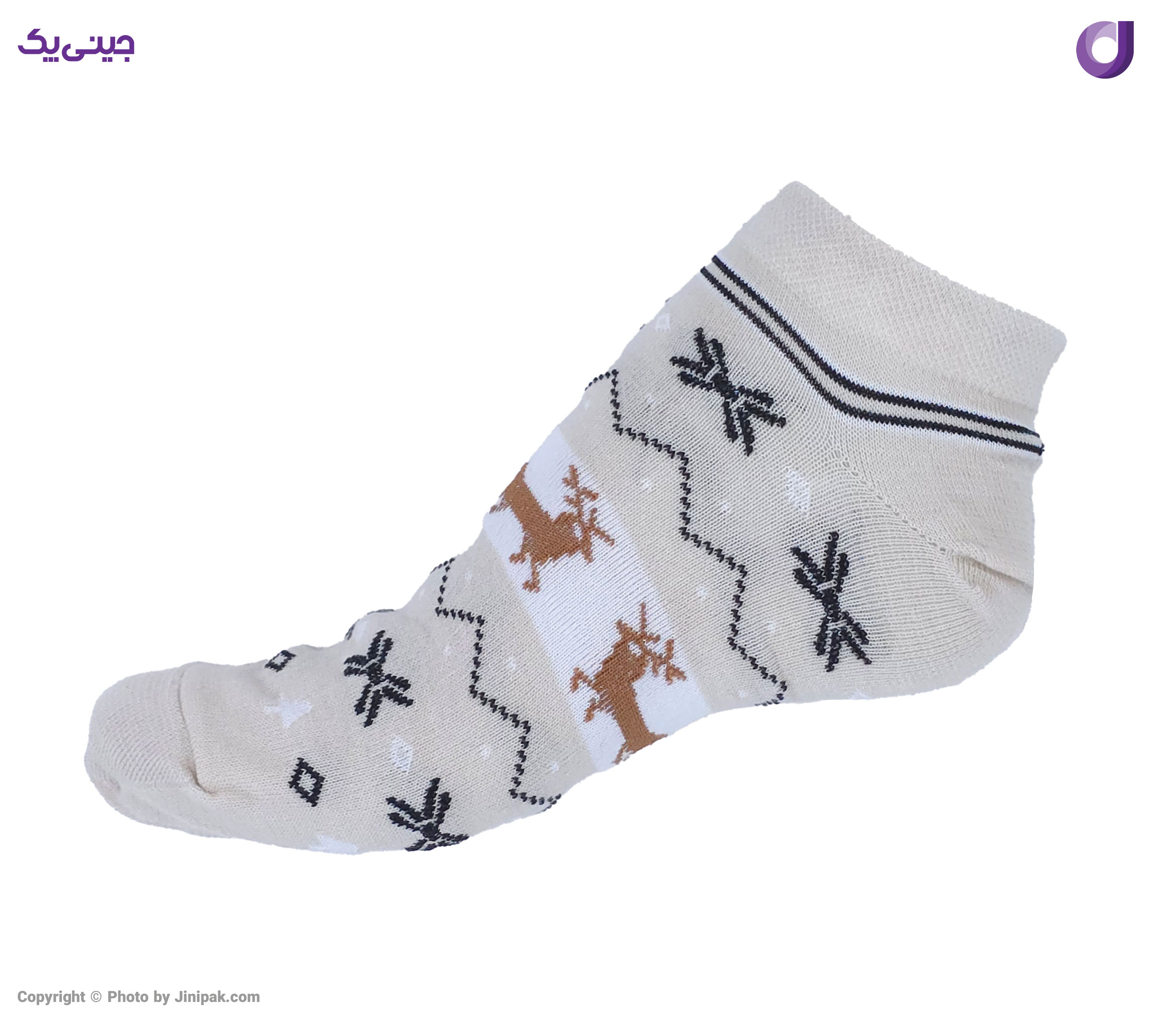 جوراب مچی نخی زنانه طرح گوزن