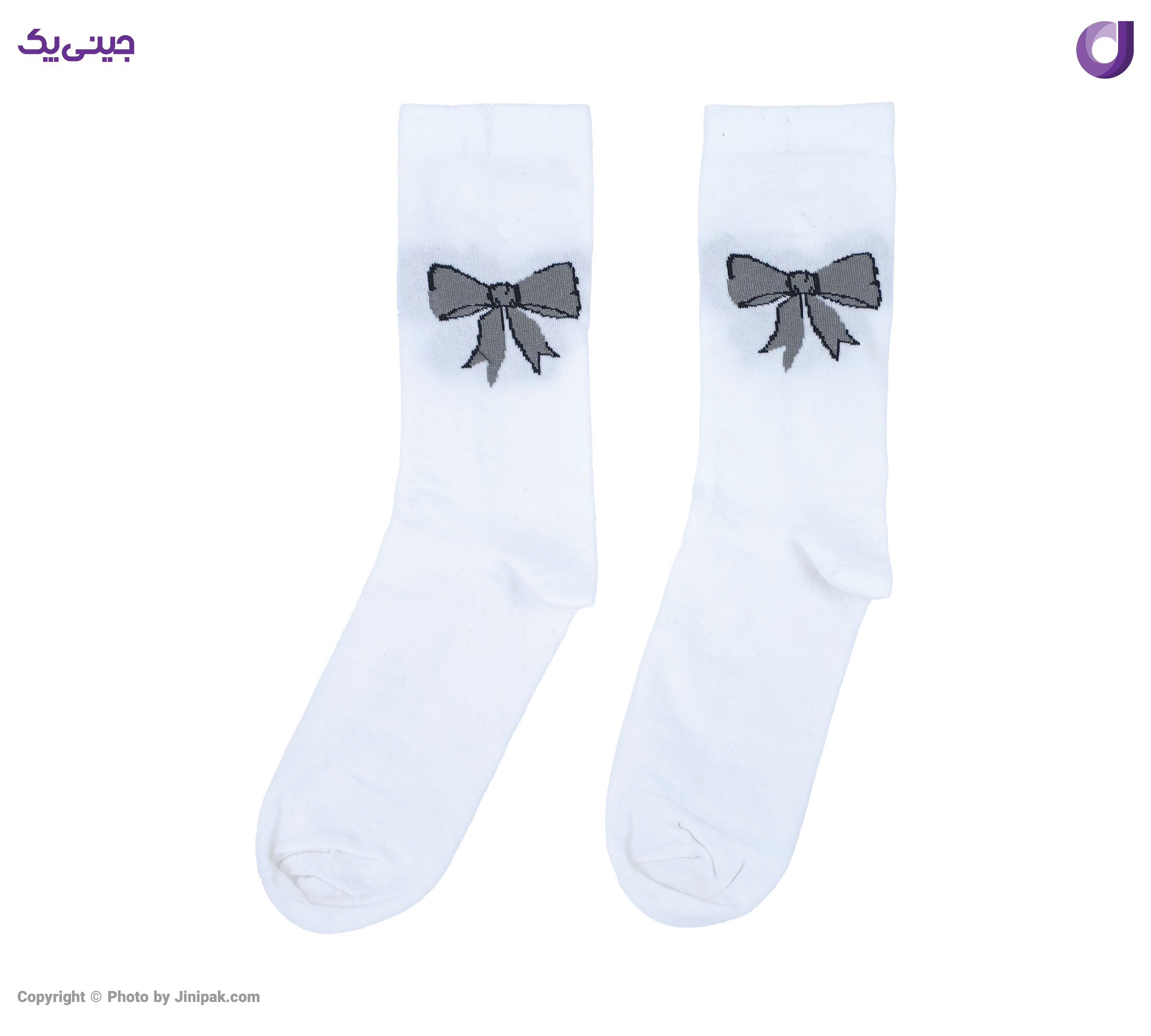 جوراب فانتزی نخی زنانه ساق بلند اعلا طرح پاپیون