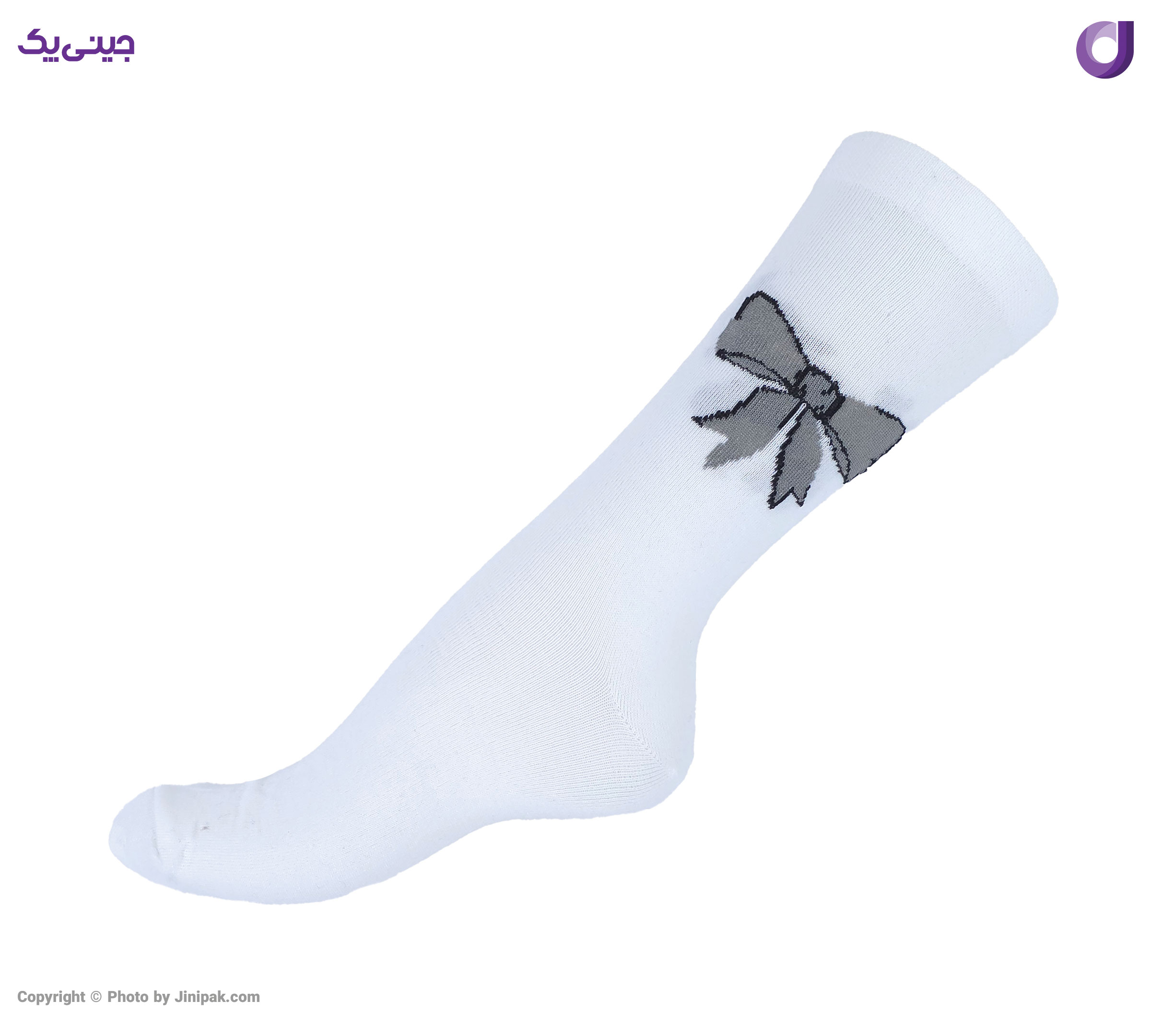 جوراب فانتزی نخی زنانه ساق بلند اعلا طرح پاپیون