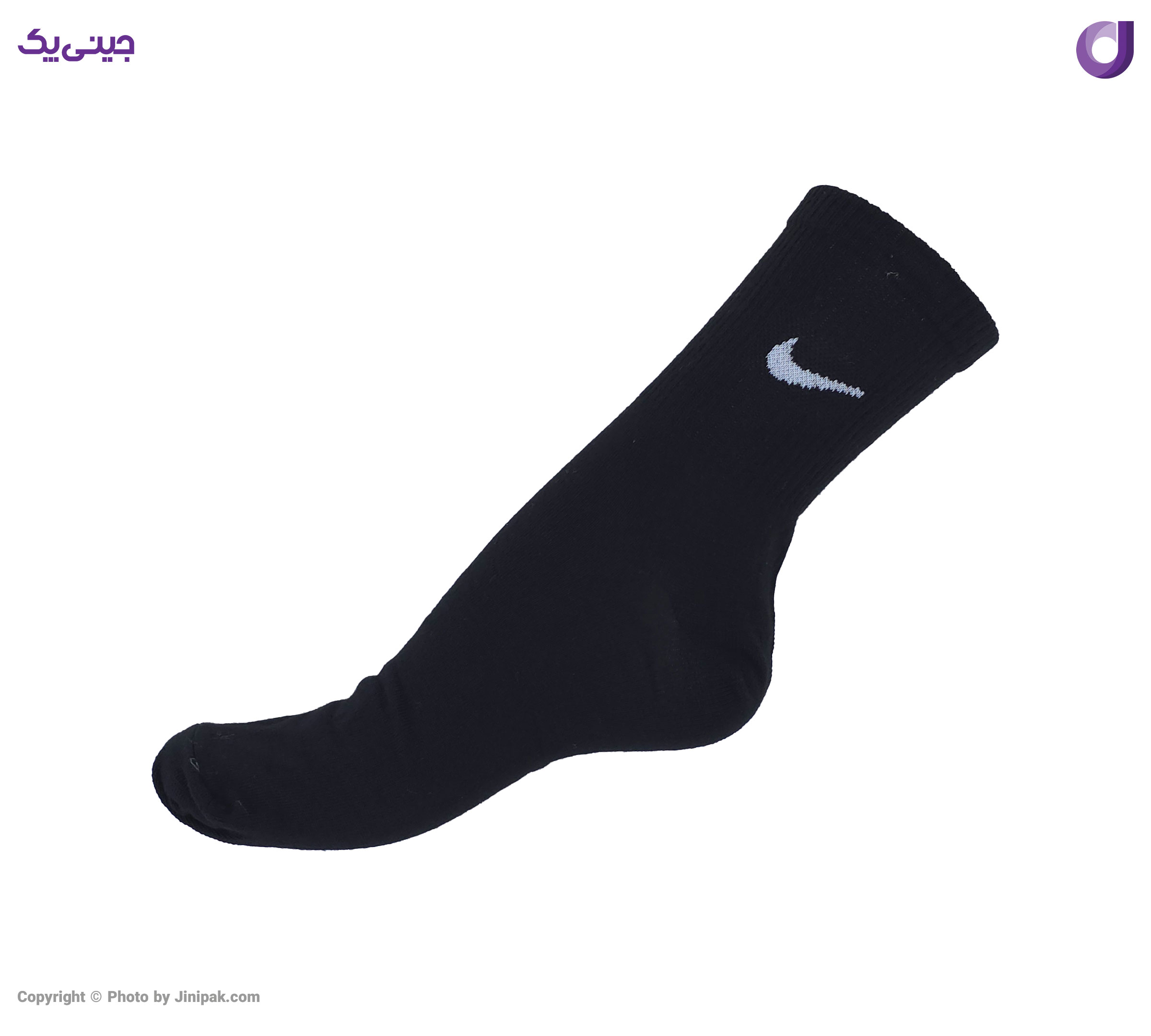 جوراب نیم ساق نخی زنانه و مردانه کش انگلیسی سفید و مشکی طرح نایک