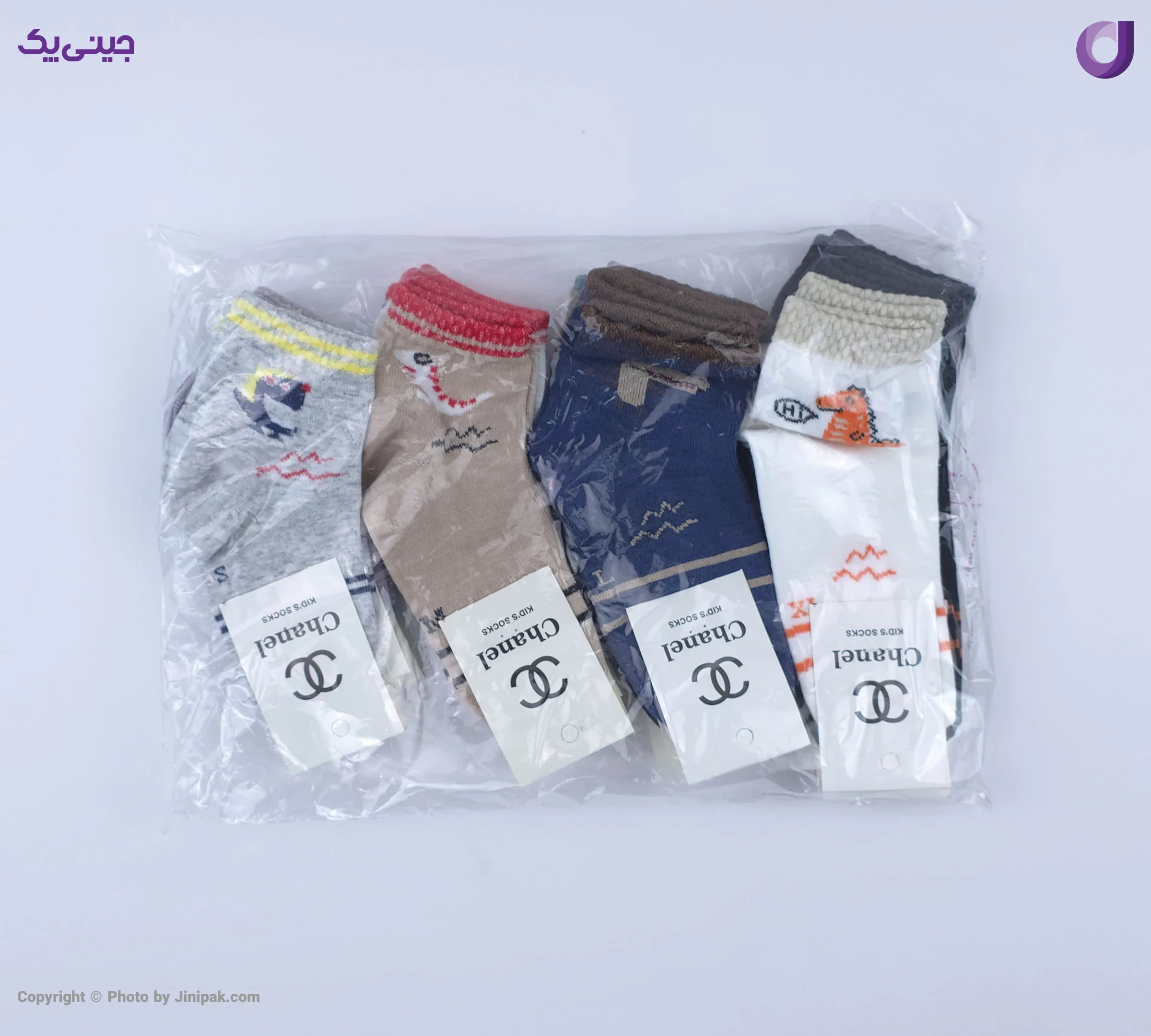 جوراب ساقدار نخی بچگانه 3 تا 6 طرح تمساح