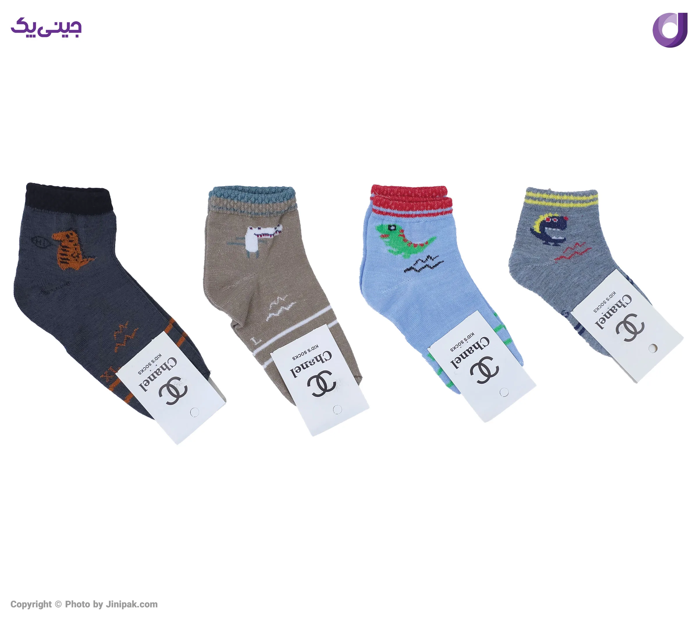 جوراب ساقدار نخی بچگانه 3 تا 6 طرح تمساح