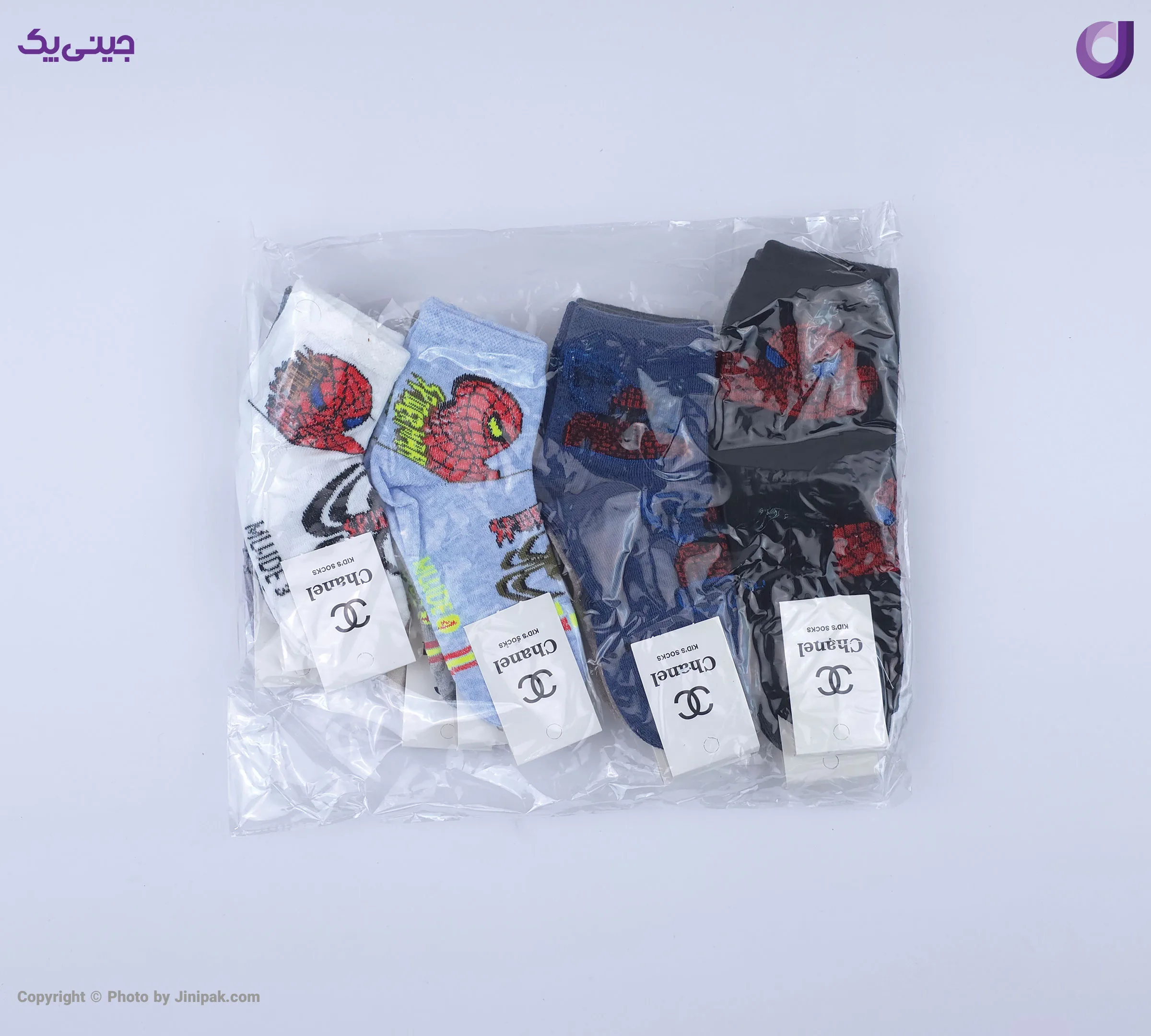 جوراب ساقدار نخی بچگانه 3 تا 6 طرح مرد عنکبوتی