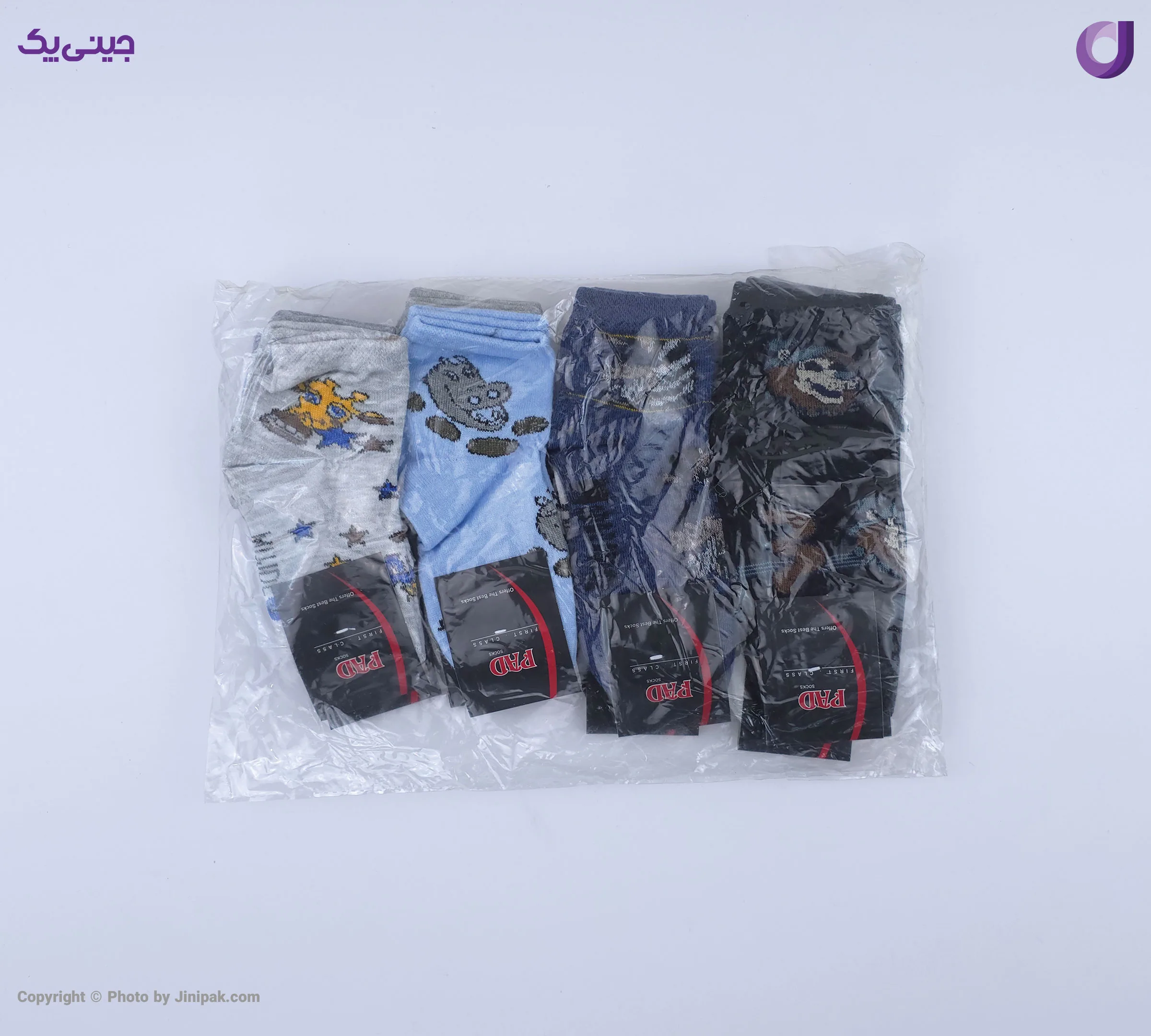 جوراب ساقدار نخی بچگانه 3 تا 6 طرح حیوانات