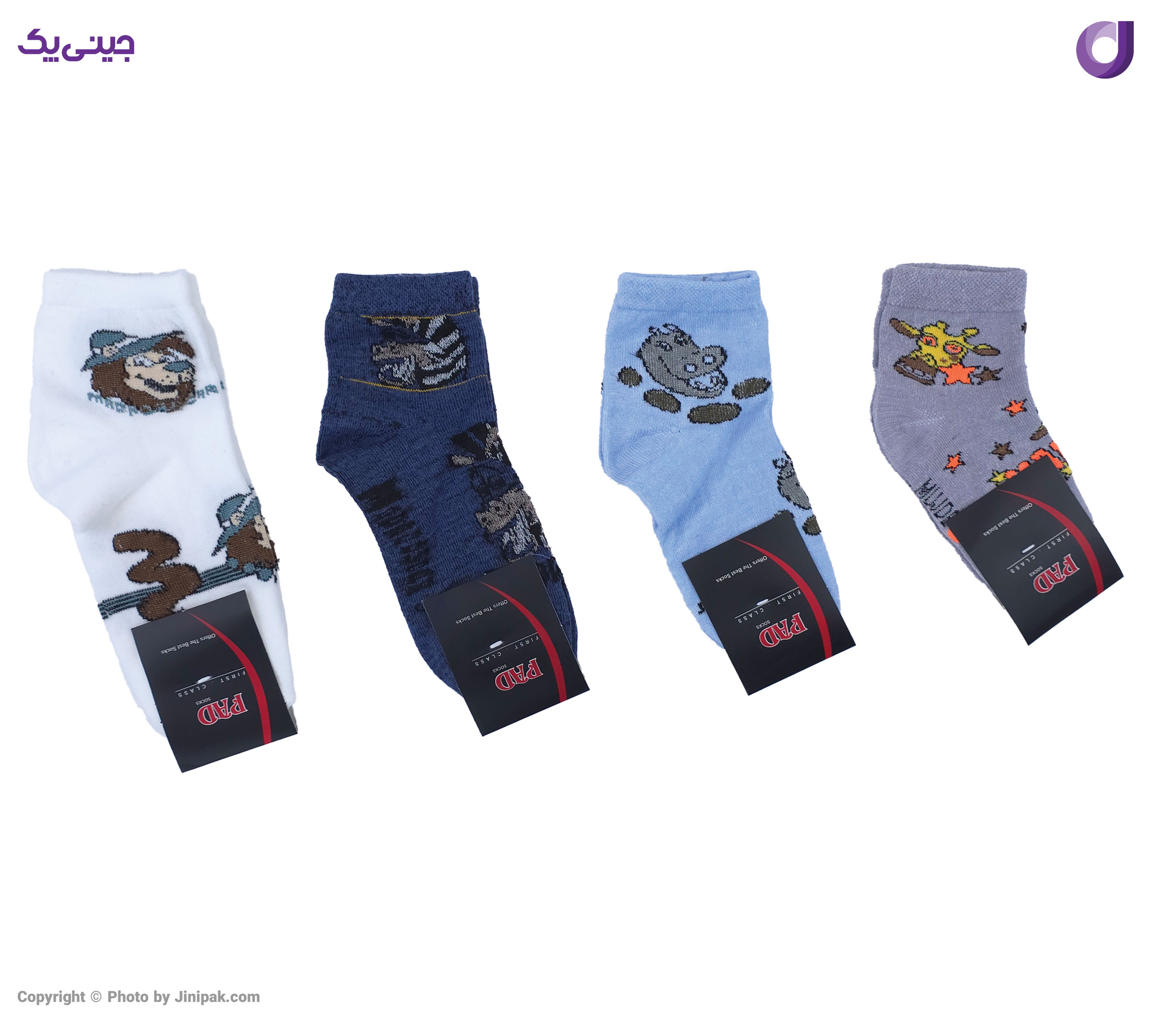 جوراب مچی نخی بچگانه 3 تا 6 طرح حیوانات