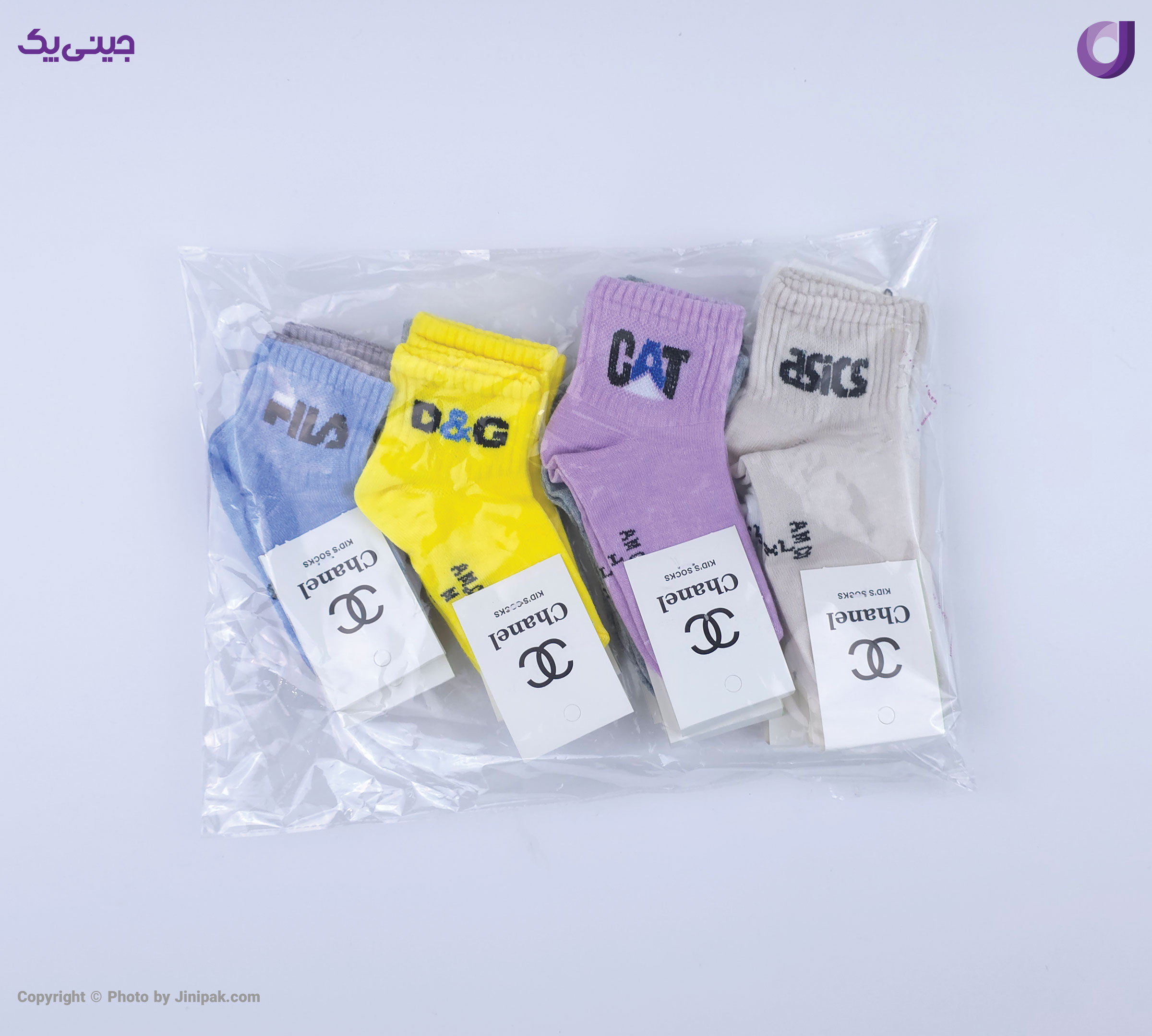 بسته بندی محصول جوراب مچی نخی بچگانه 3 تا 6 طرح اسپرت ورزشی