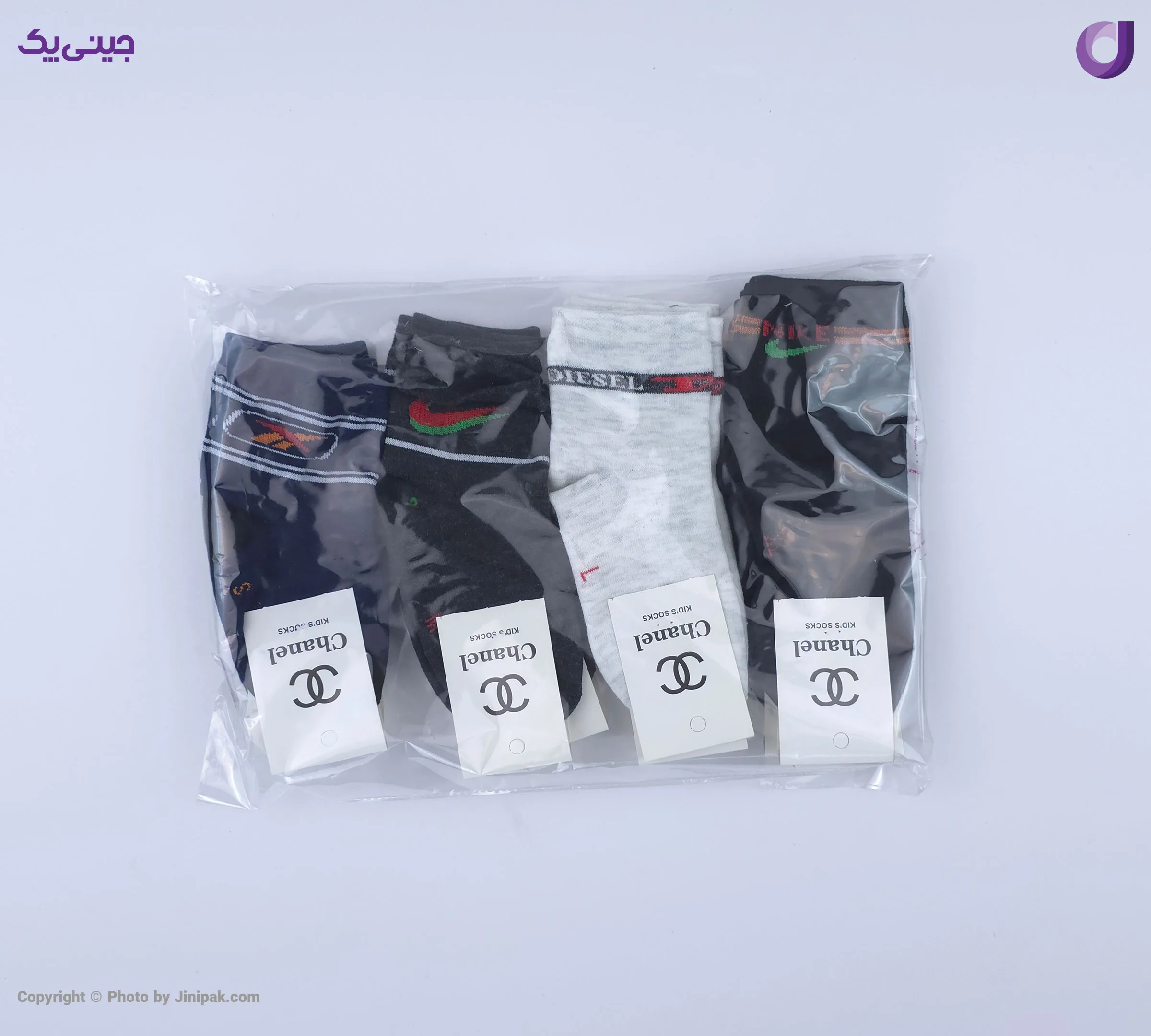 جوراب ساقدار نخی بچگانه 3 تا 6 طرح اسپرت ورزشی