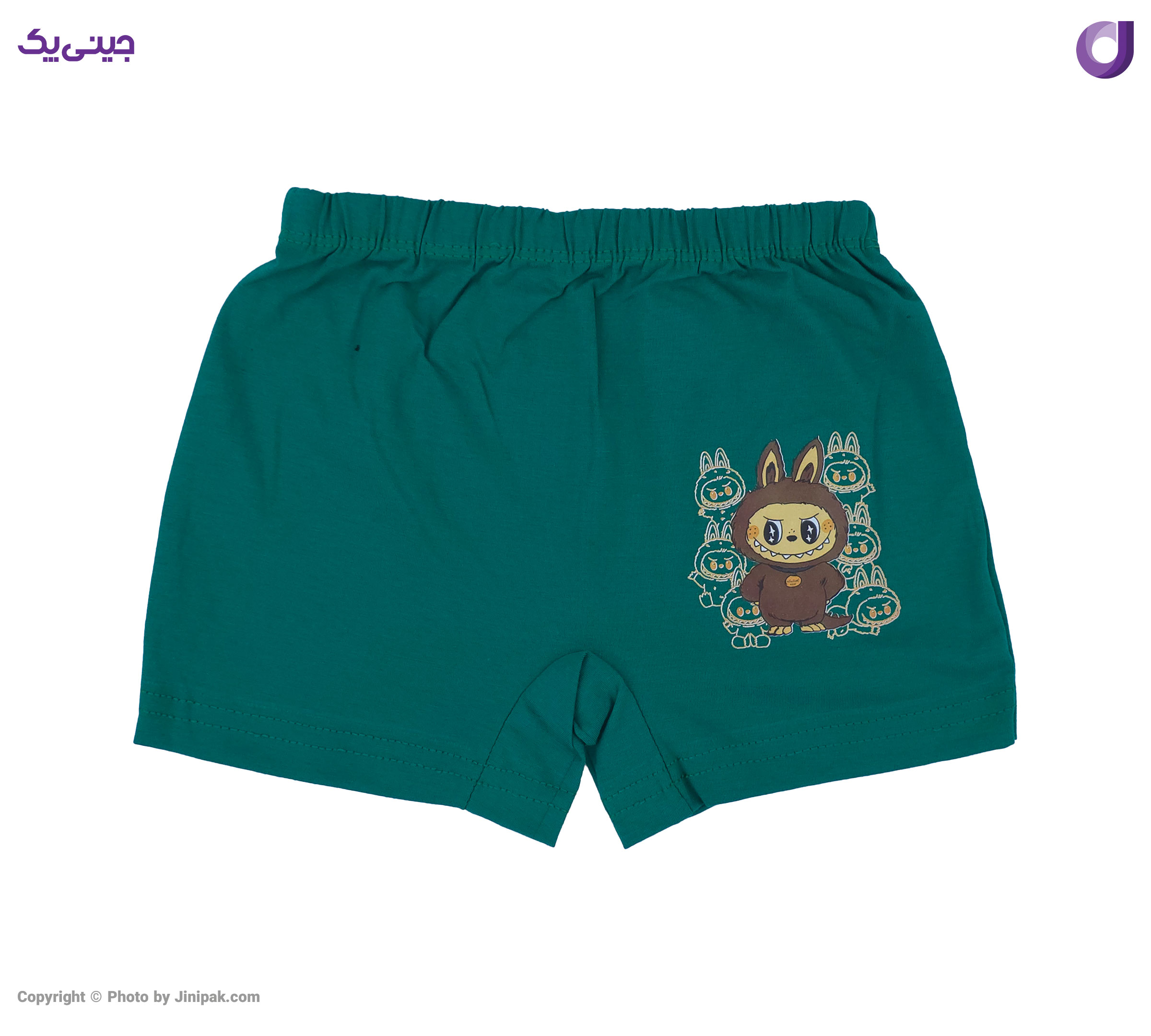شورت نخ پنبه نیم پا پسرانه رنگی جلو چاپ
