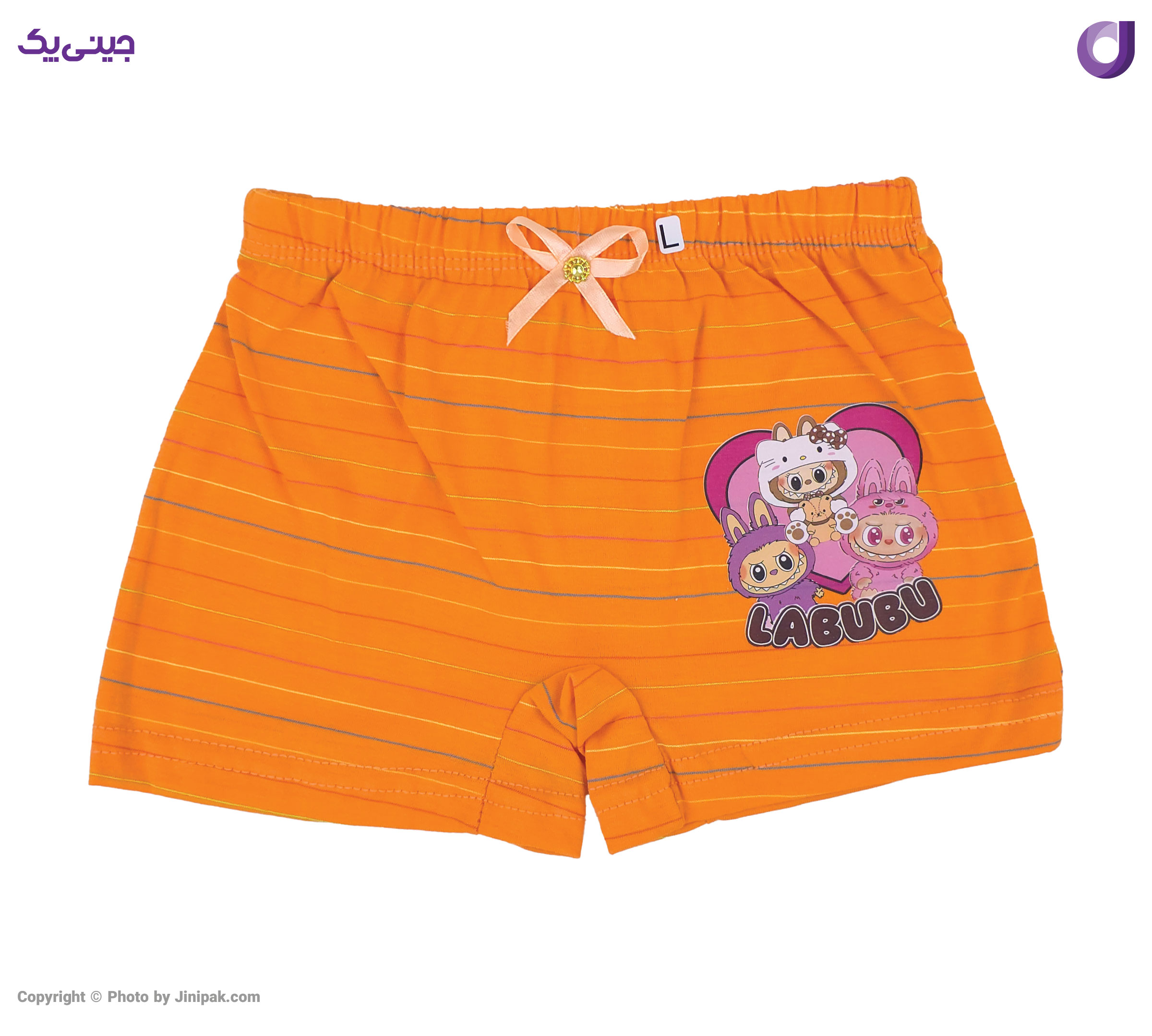 شورت نخ پنبه نیم پا دخترانه رنگی جلو چاپ