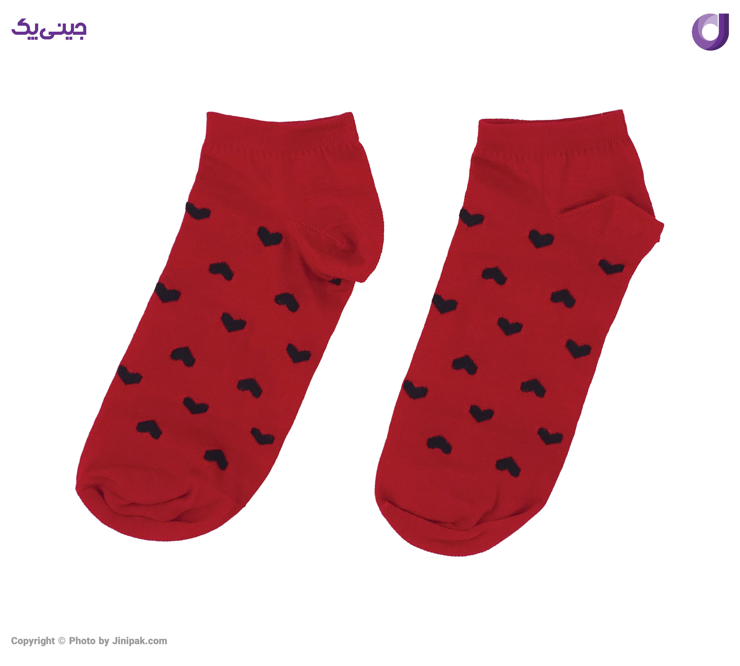 جوراب مچی نخی زنانه طرح قلب